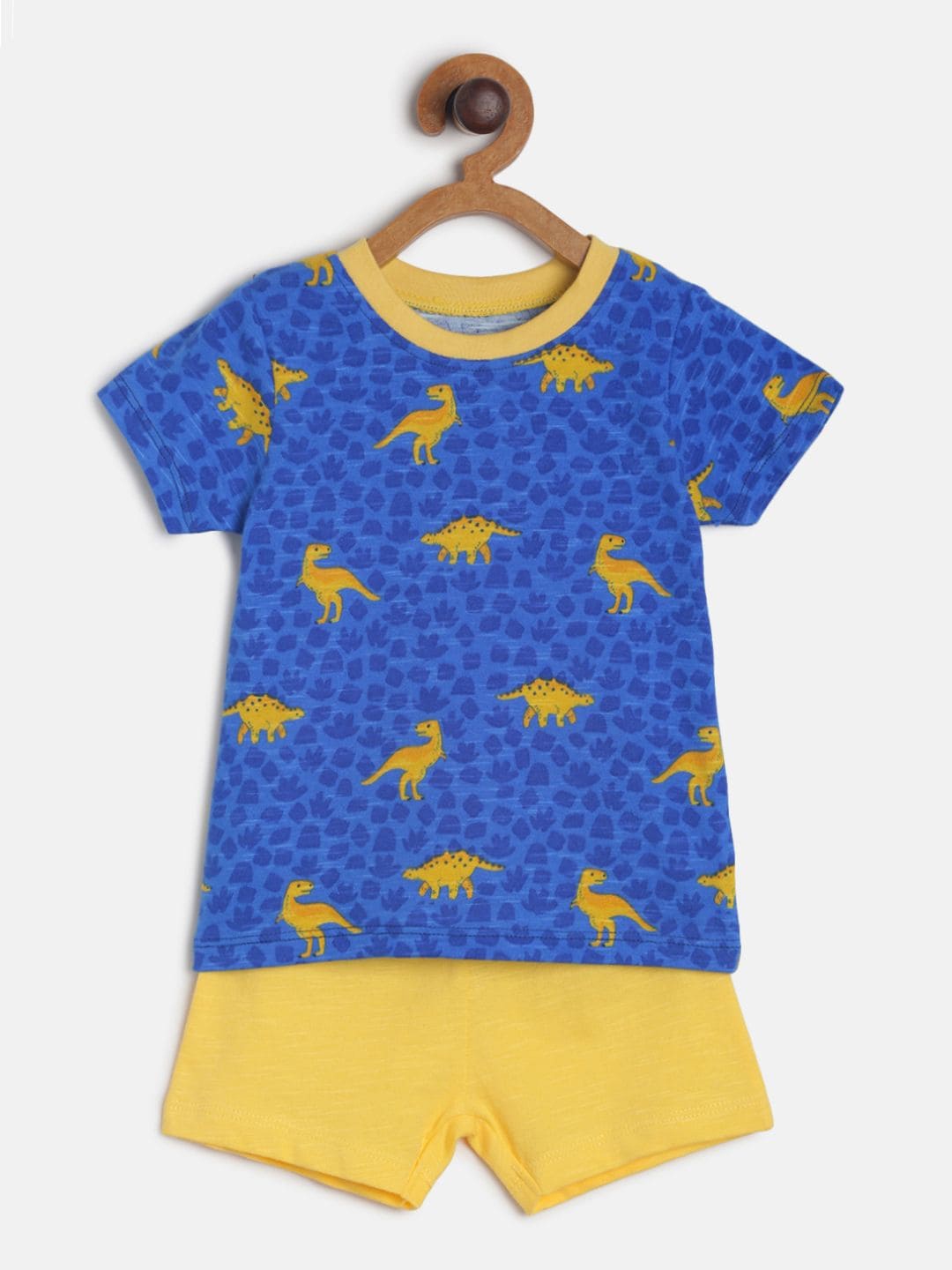

MINI KLUB Boys Blue & Yellow Printed T-shirt with Shorts
