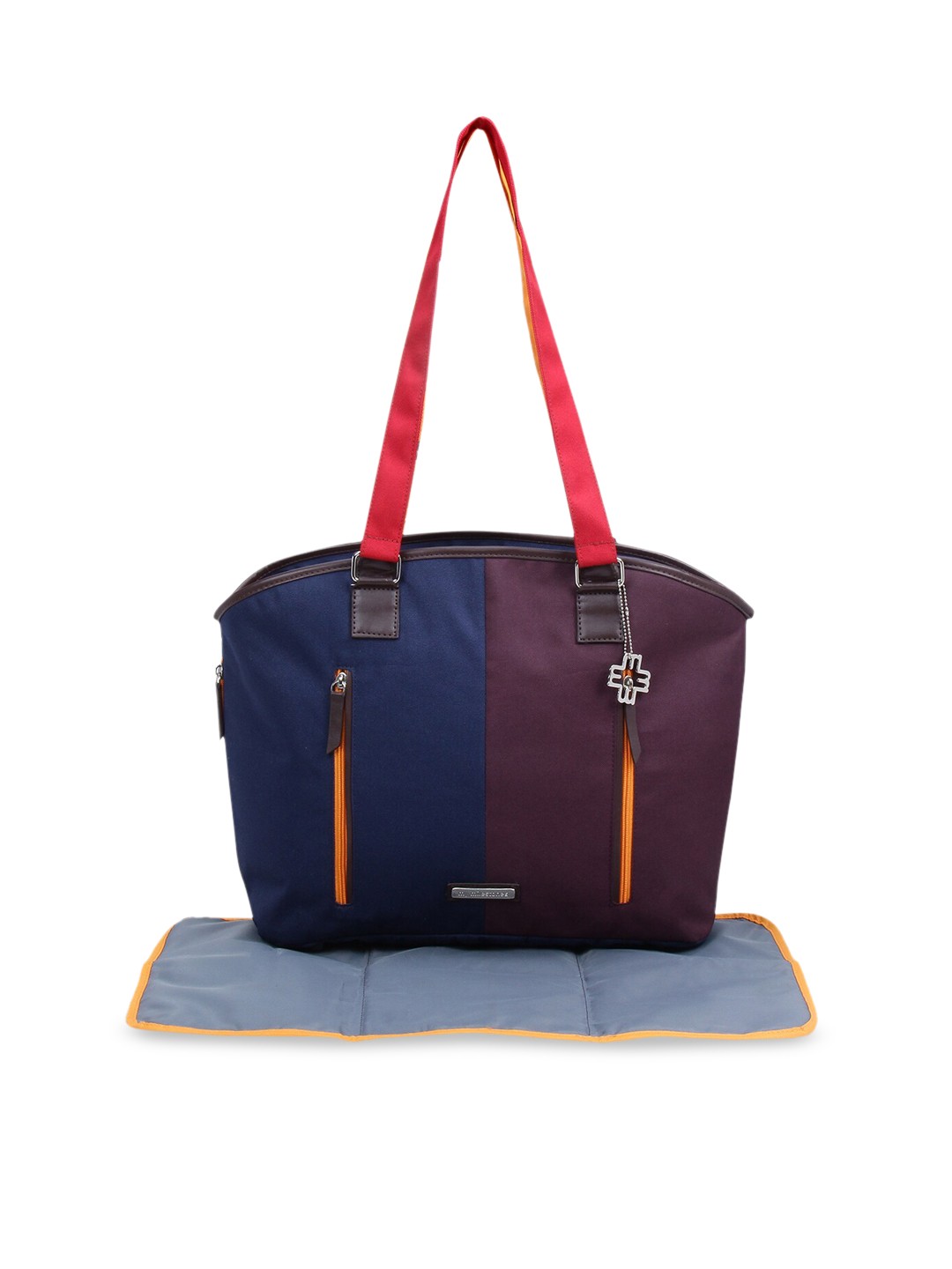 

My Milestones Blue & Brown Colourblocked Diaper Bag