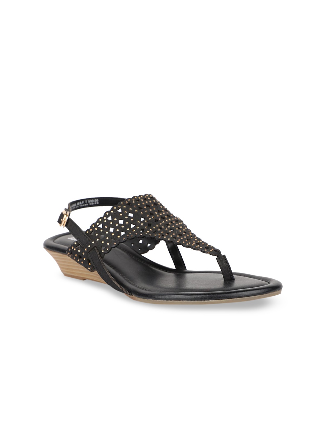 

Bata Women Black Embellished Wedges