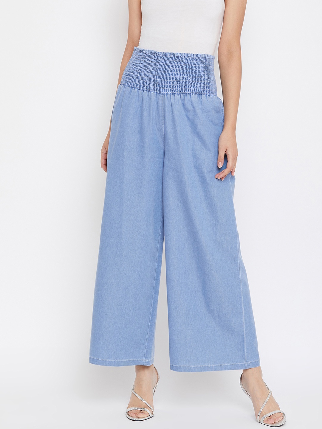 

StyleStone Women Blue Smart Flared Solid Parallel Trousers