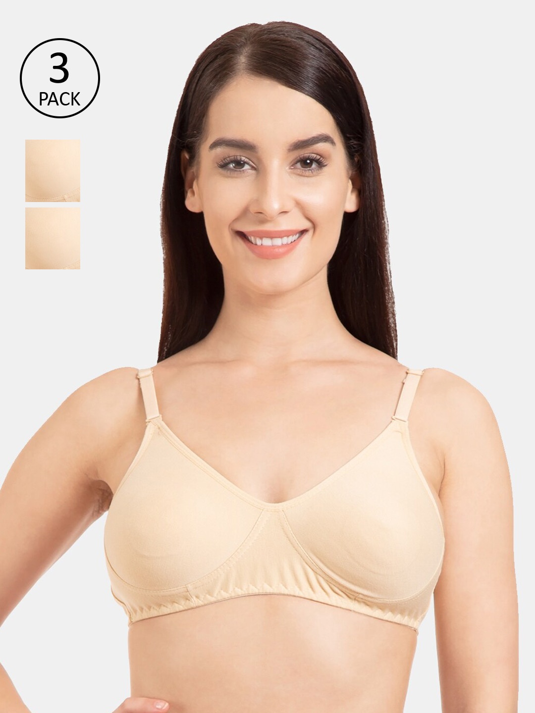 

Tweens Pack Of 3 Solid Non-Wired Non Padded Everyday Bra, Beige