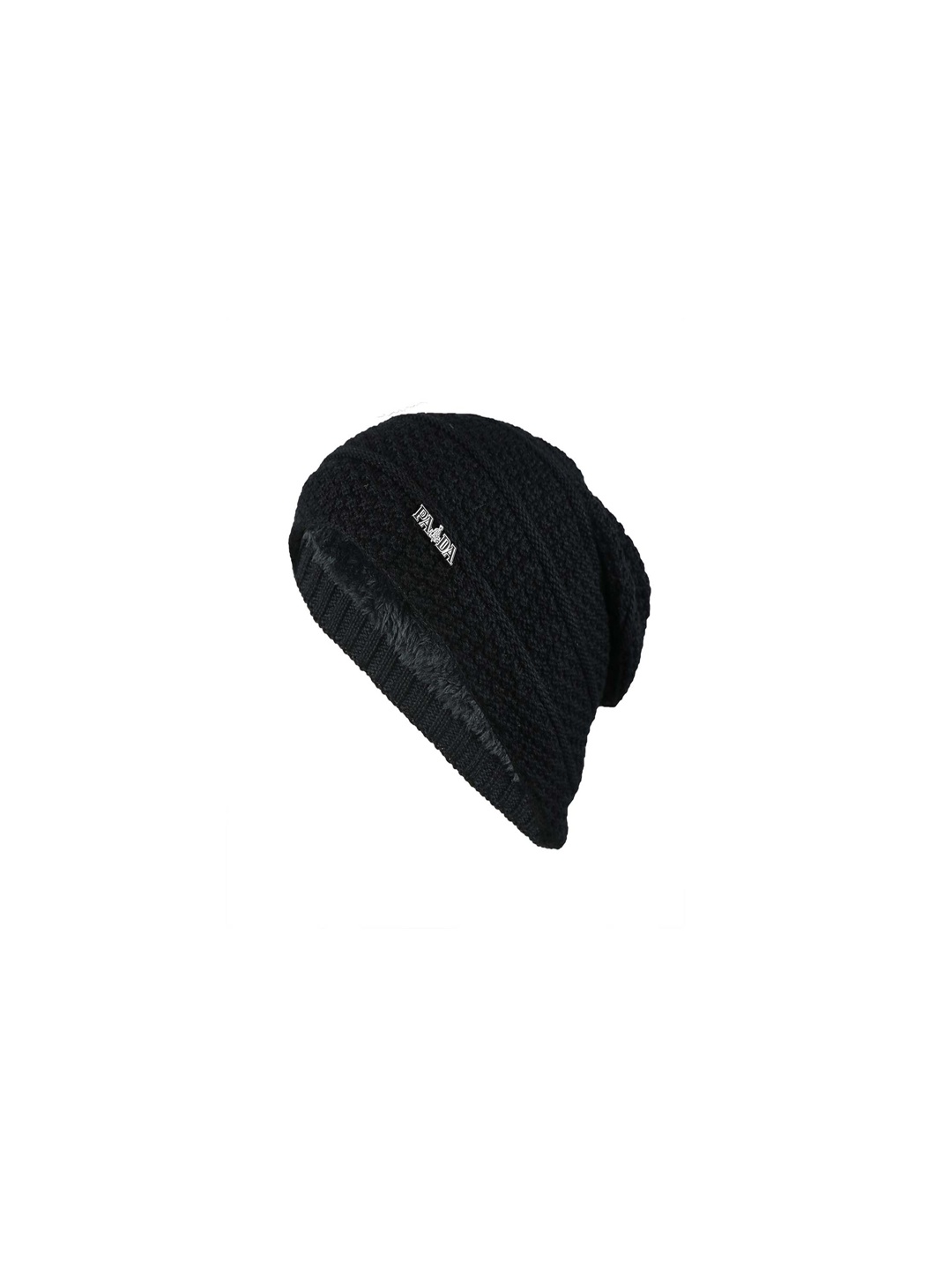 

Bunnywave Unisex Black Self Design Beanie
