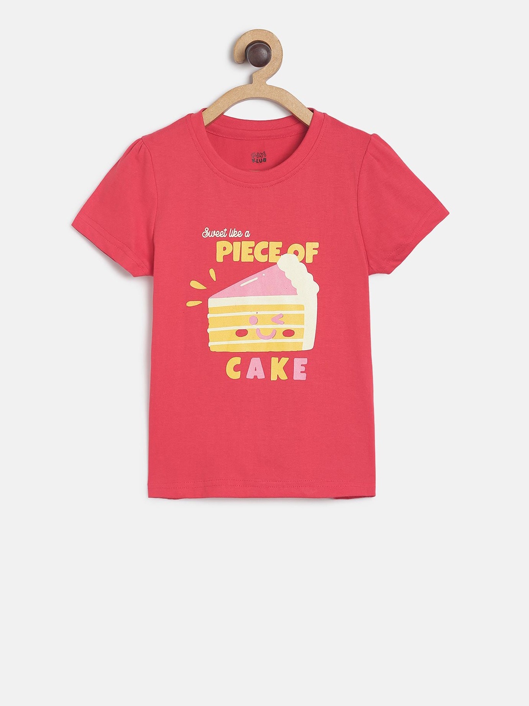 

MINI KLUB Girls Red Printed Pure Cotton Top