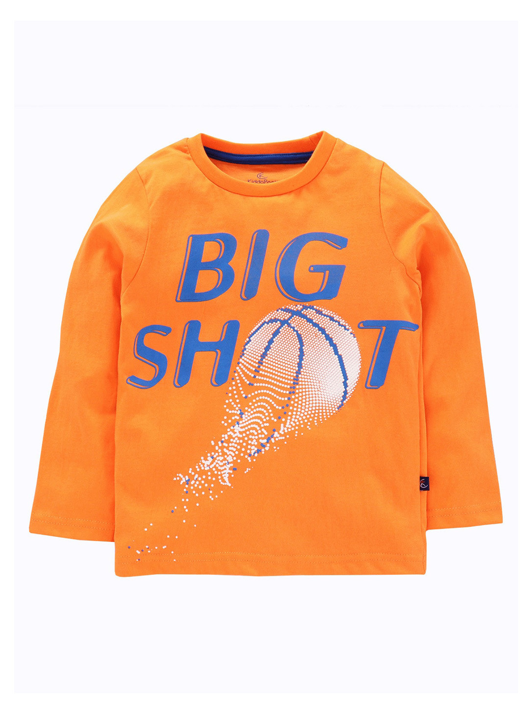 

KiddoPanti Boys Orange Printed Round Neck Pure Cotton T-shirt