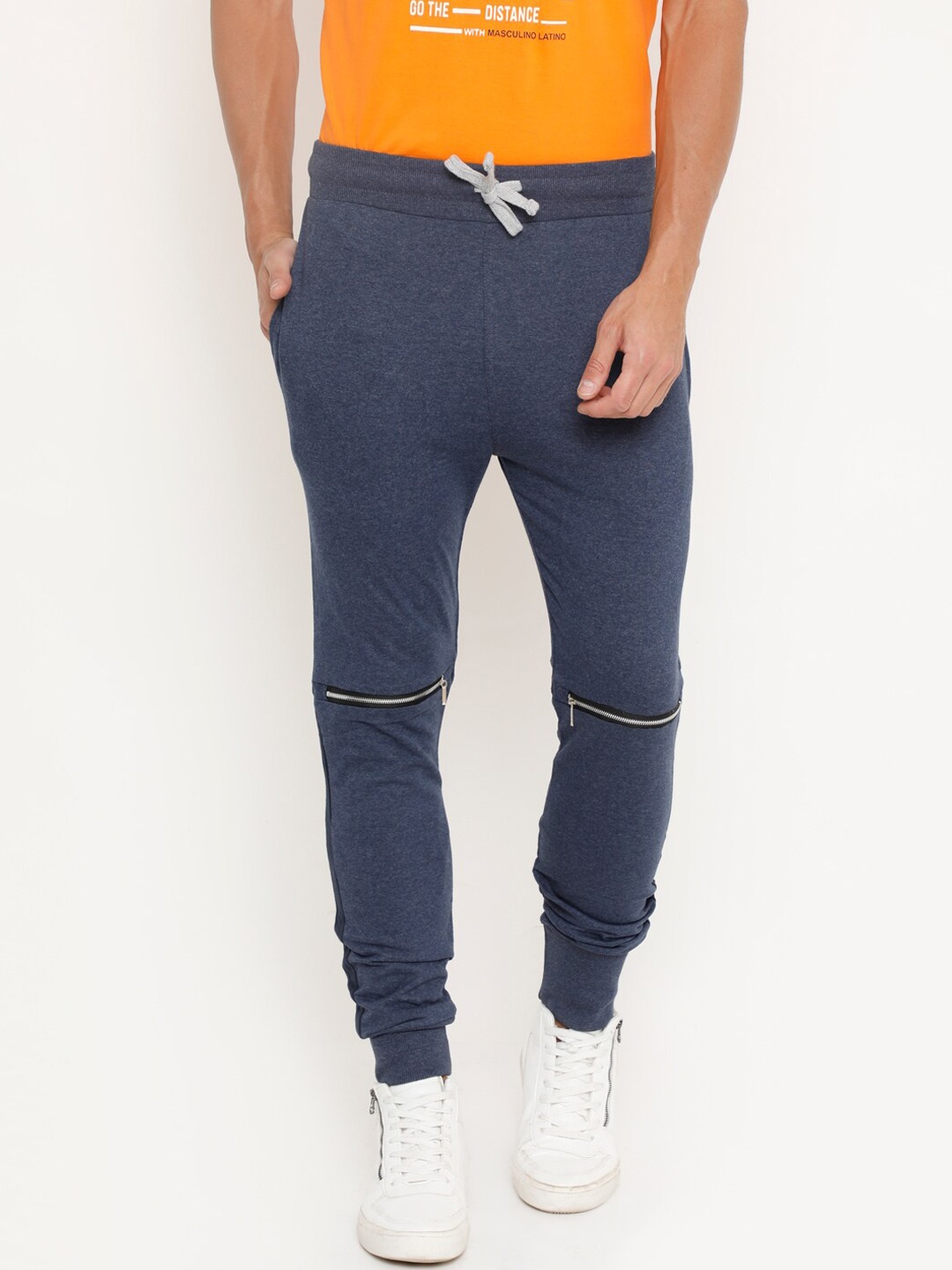

Masculino Latino Men Blue Brand Logo Slim-Fit Joggers