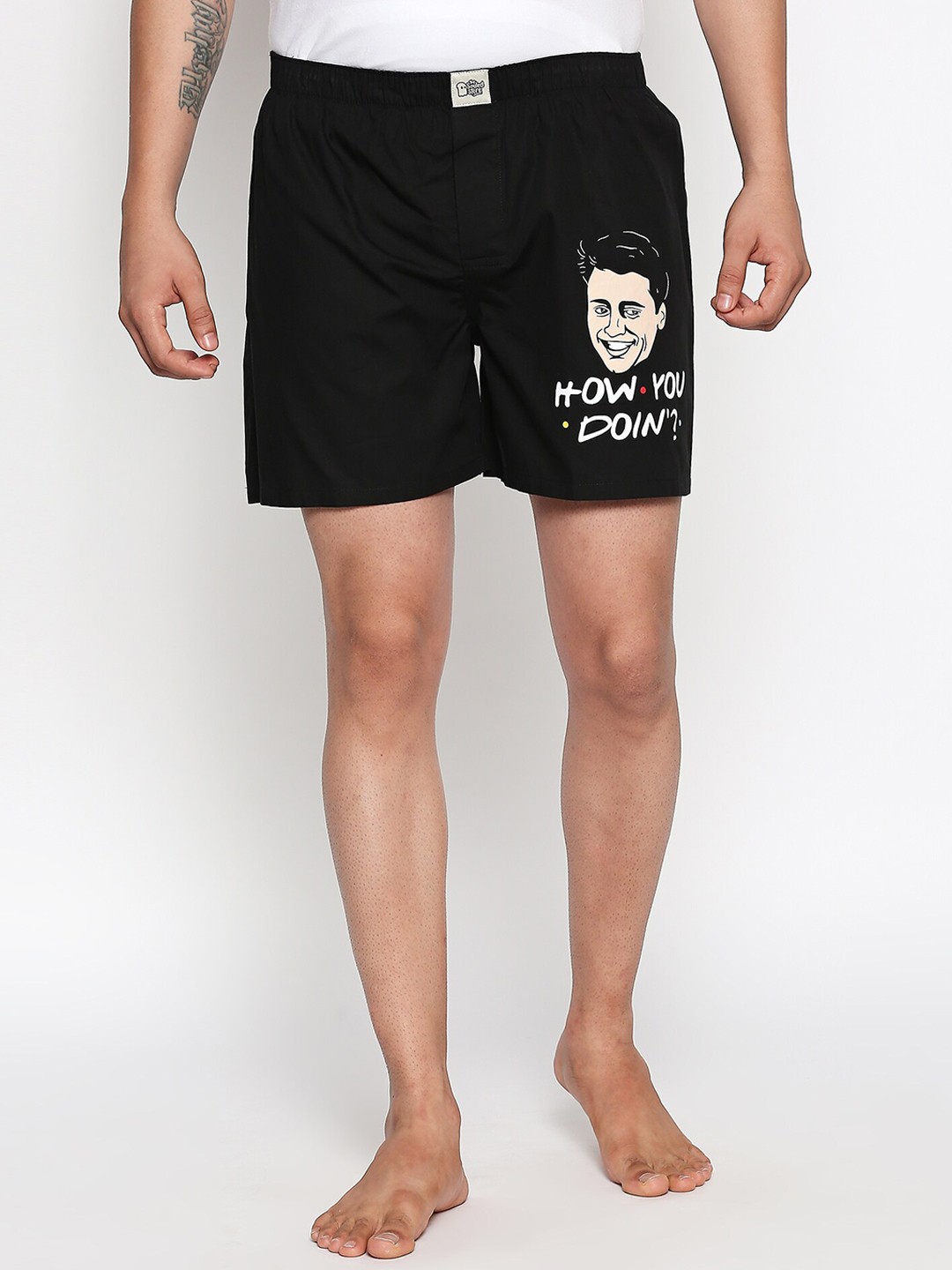 

The Souled Store Black Printed Pure Cotton Boxers 74757-Boxer Shorts