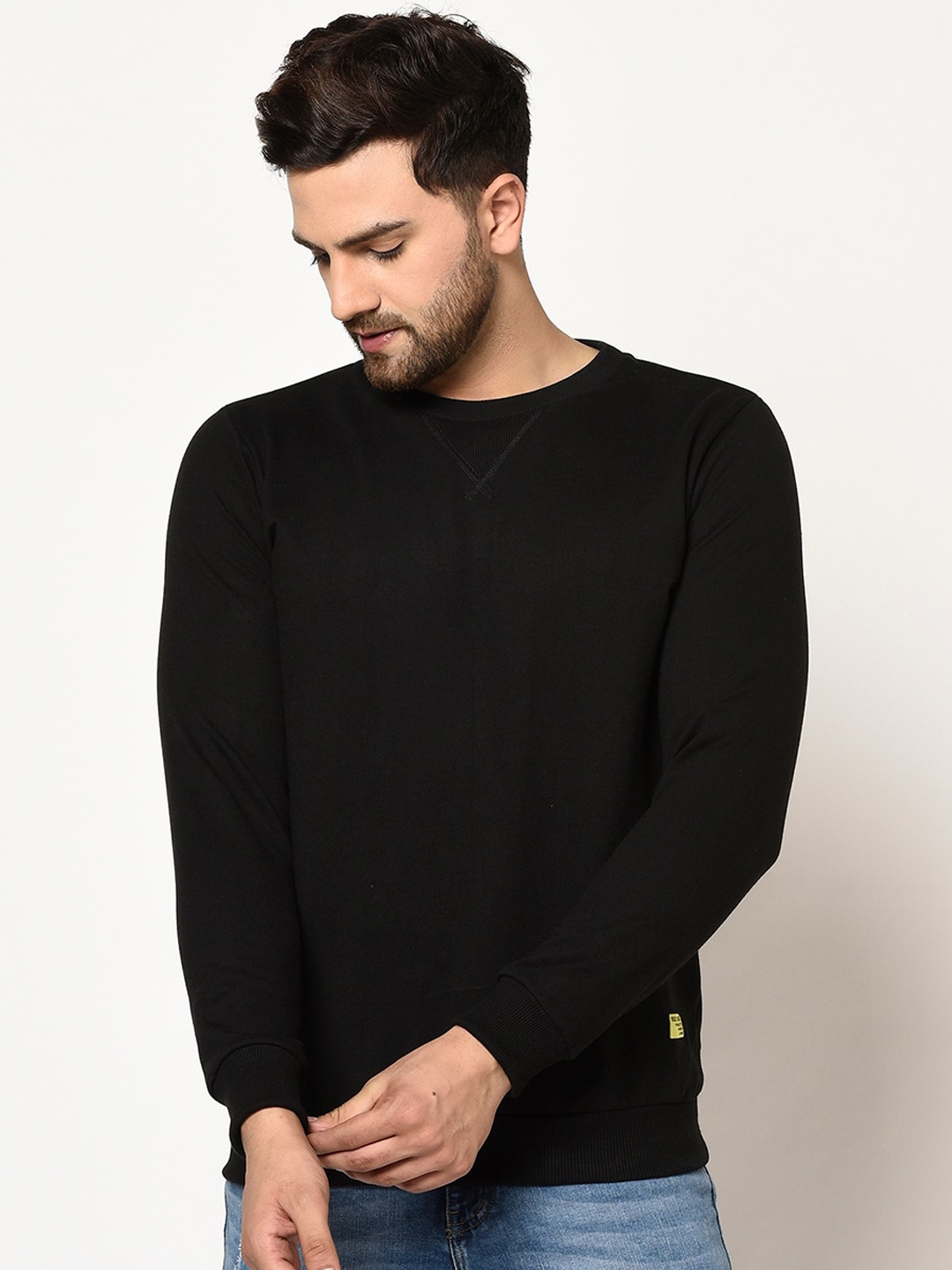 

Rigo Men Black Solid Sweatshirt