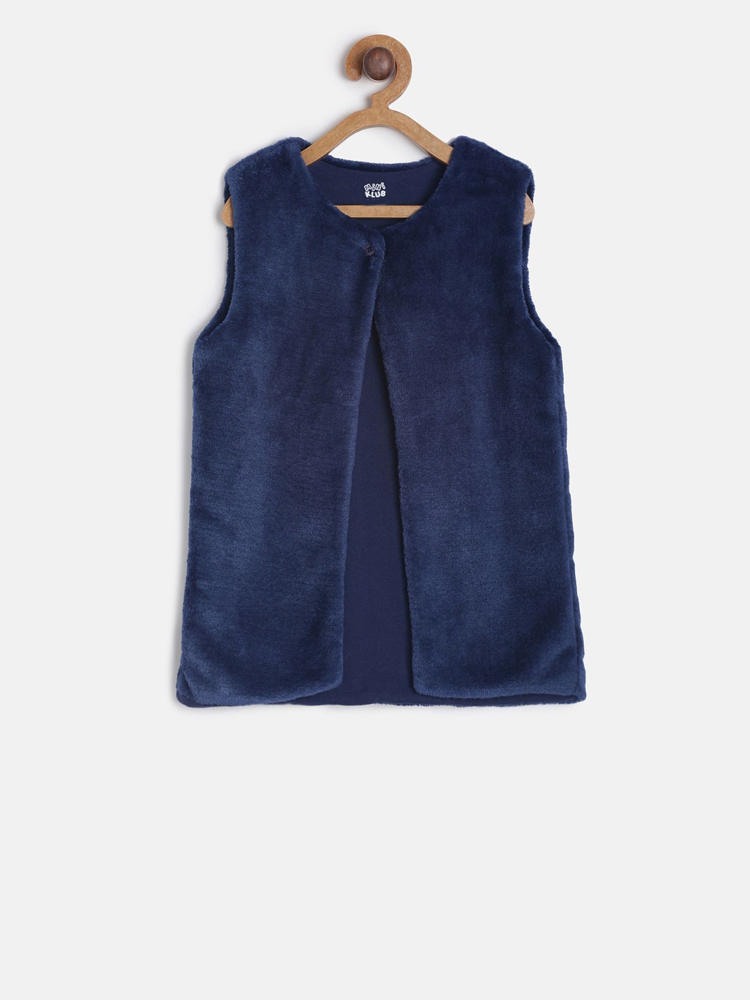 

MINI KLUB Girls Navy Blue Solid Button Shrug
