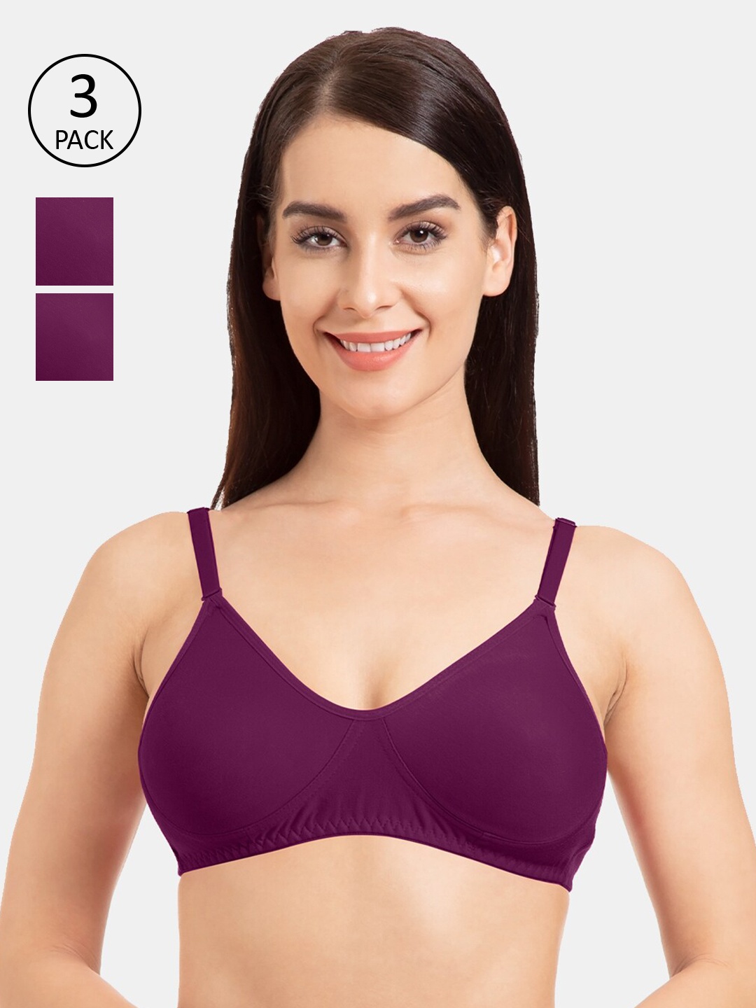 

Tweens Purple Solid Underwired Lightly Padded Everyday Bra