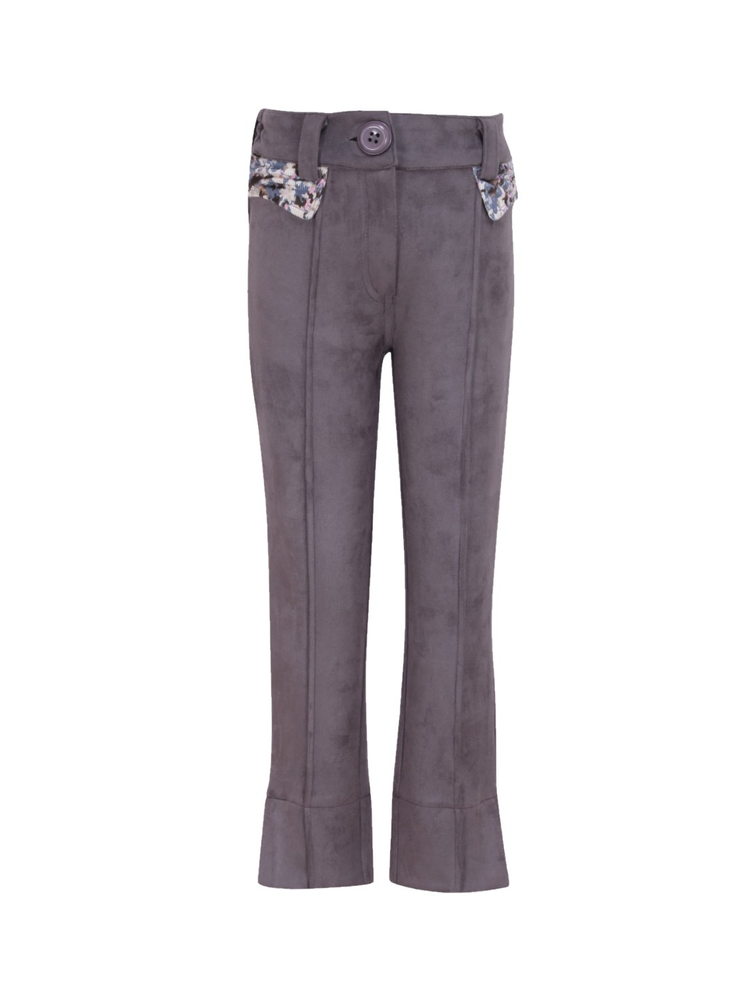 

CUTECUMBER Girls Grey Regular Fit Solid Regular Trousers