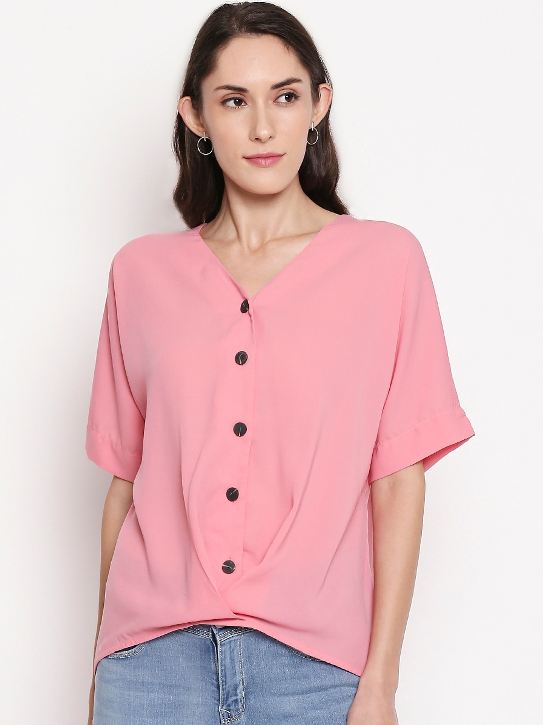 

Honey by Pantaloons Women Pink Solid Top