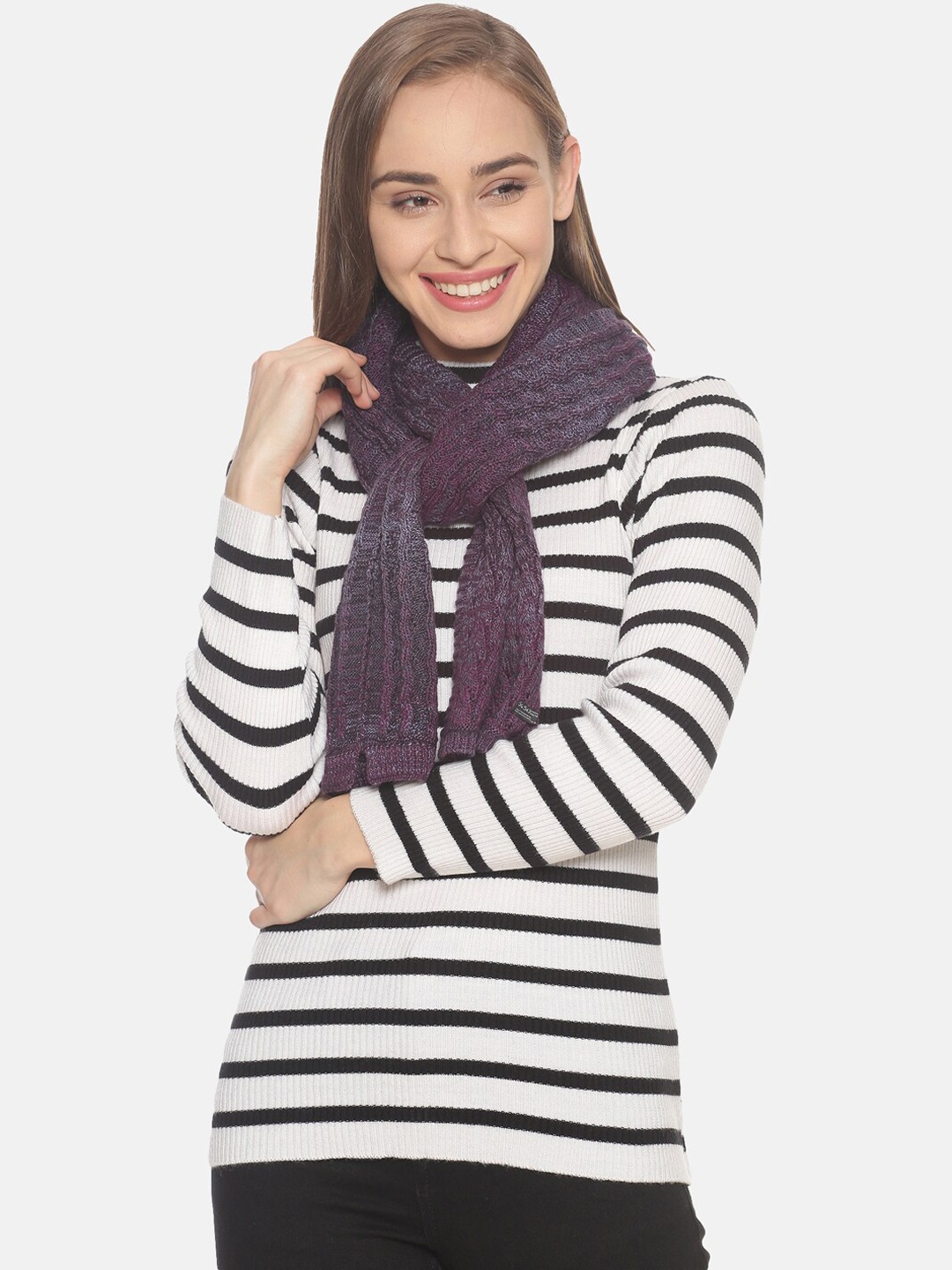 

513 Women Purple Self-Design Mufflers