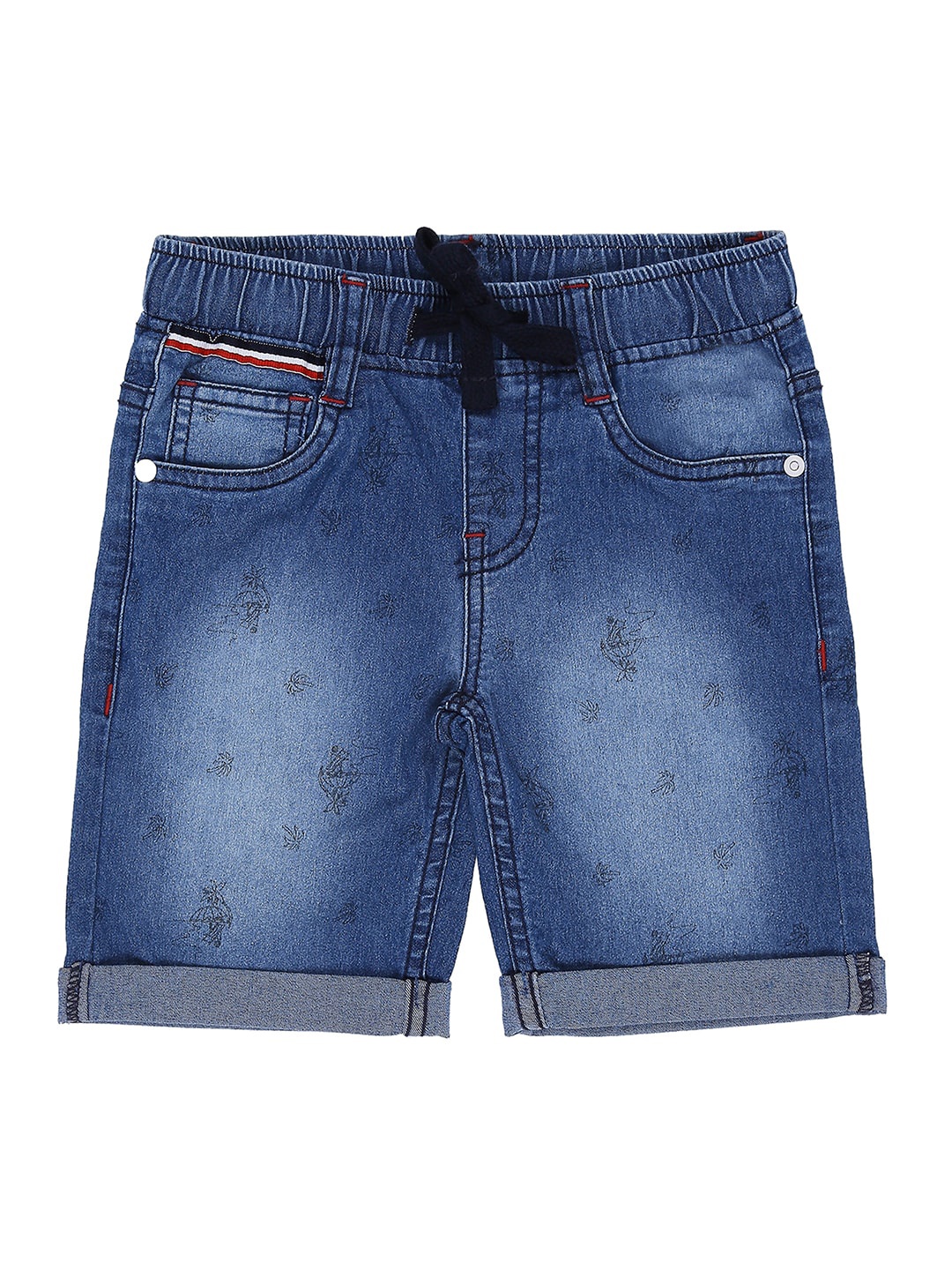 

Pantaloons Junior Boys Blue Washed Regular Fit Denim Shorts