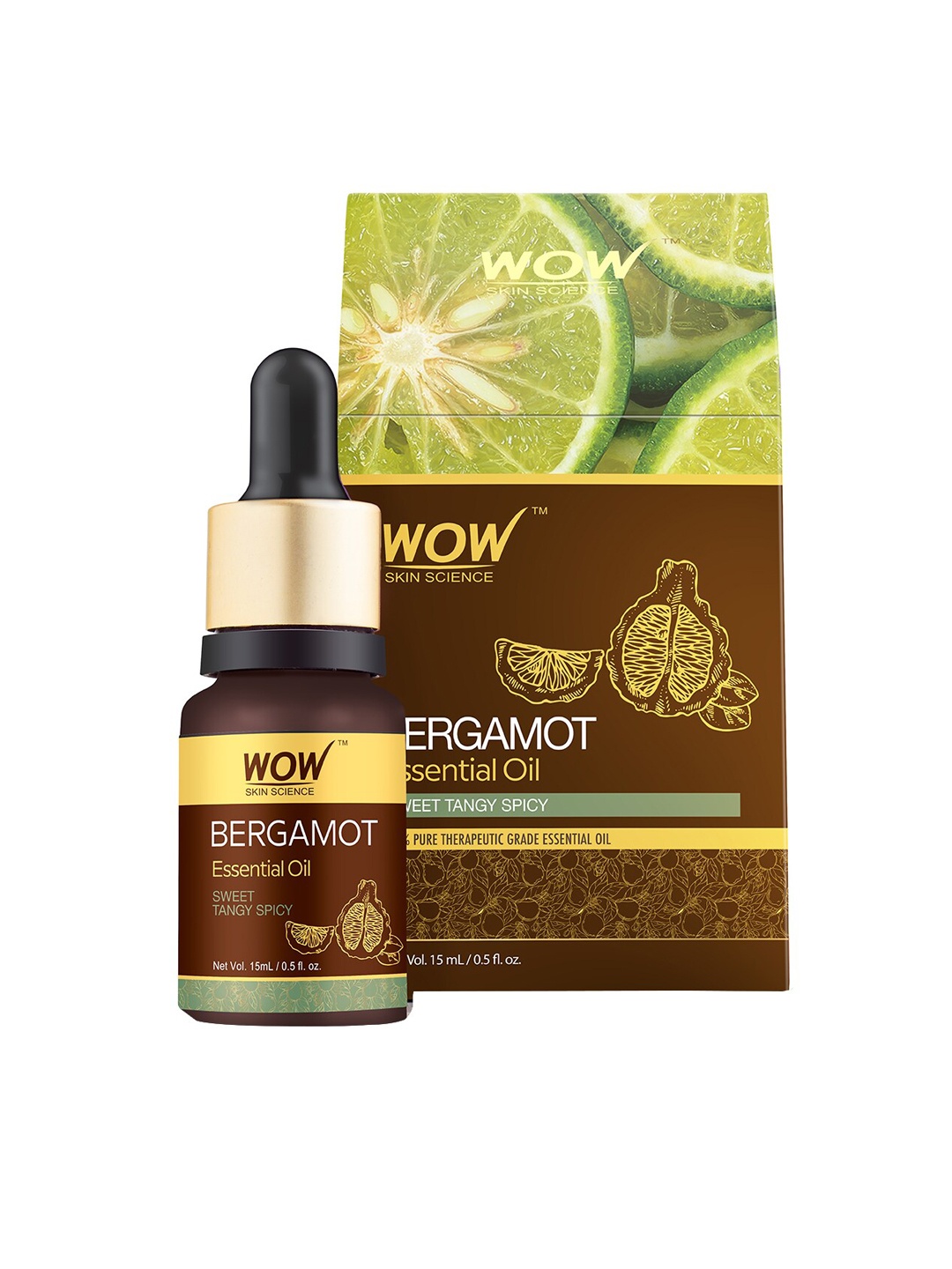 

WOW SKIN SCIENCE Bergamot Essential Oil - 15 ml, Brown