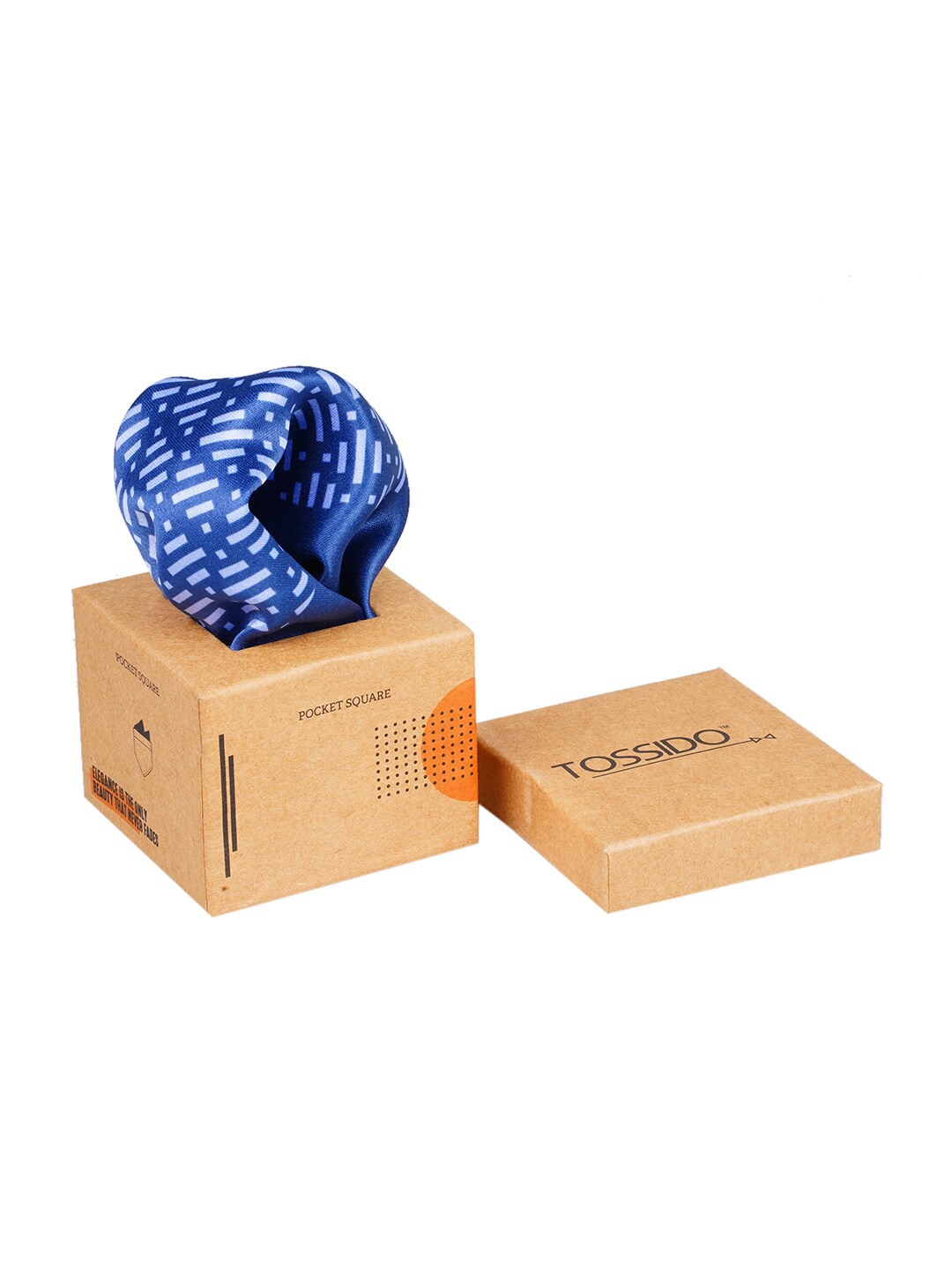 

Tossido Men Blue & White Printed Pocket Square