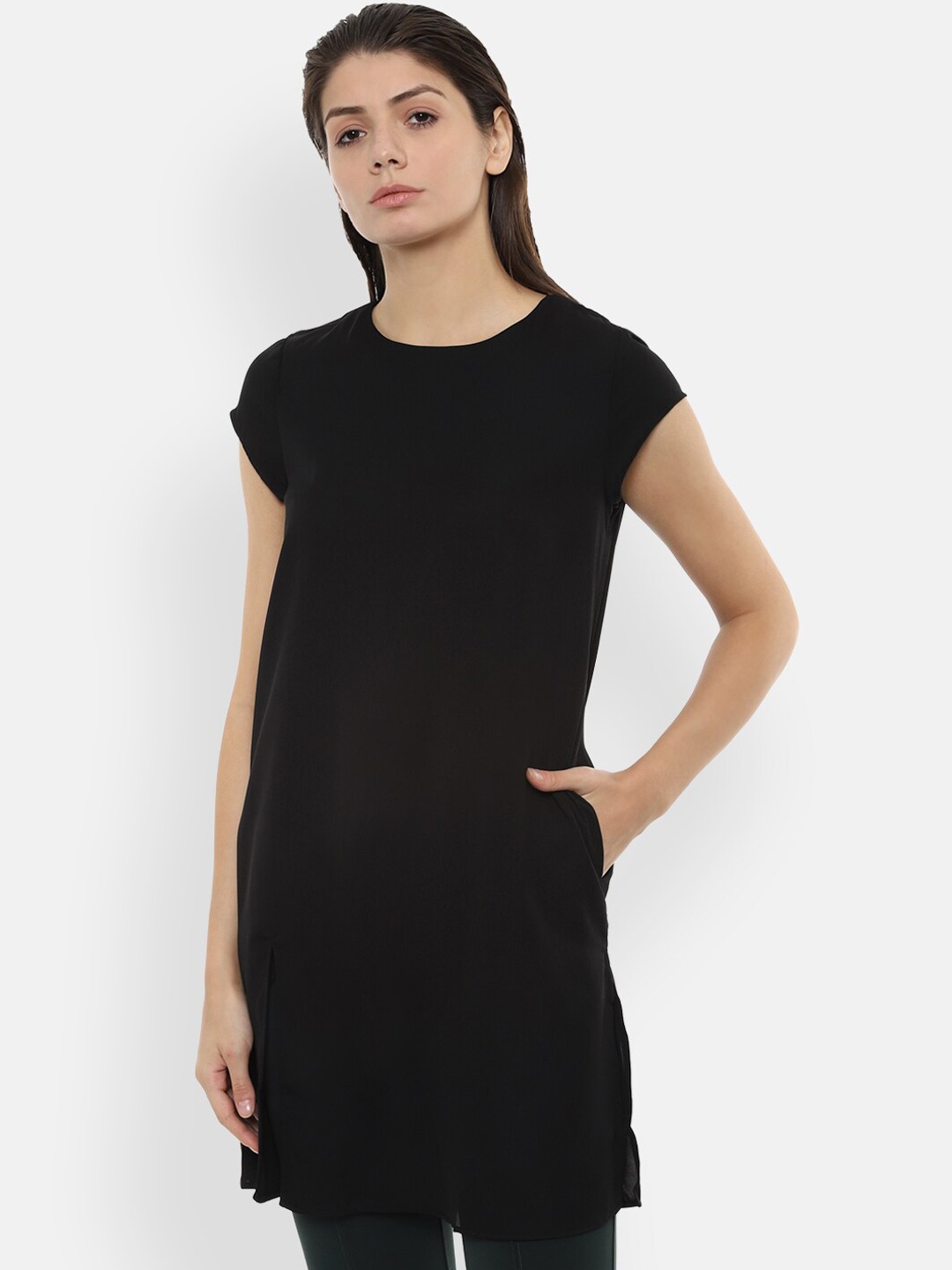 

Van Heusen Woman Women Black Solid Top