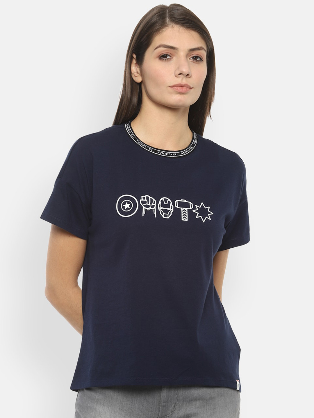 

Van Heusen Woman Navy Blue Printed Top