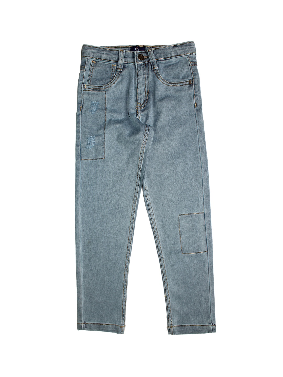 

KiddoPanti Boys Blue Regular Fit Mid-Rise Clean Look Jeans