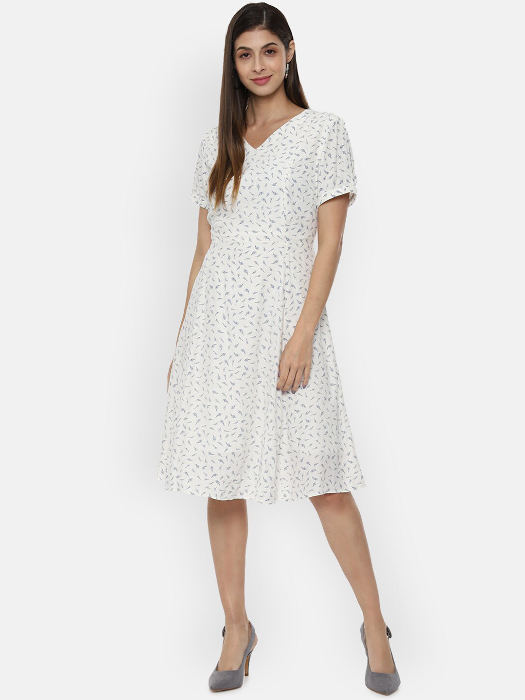 

Van Heusen Woman Women White Printed Fit and Flare Dress
