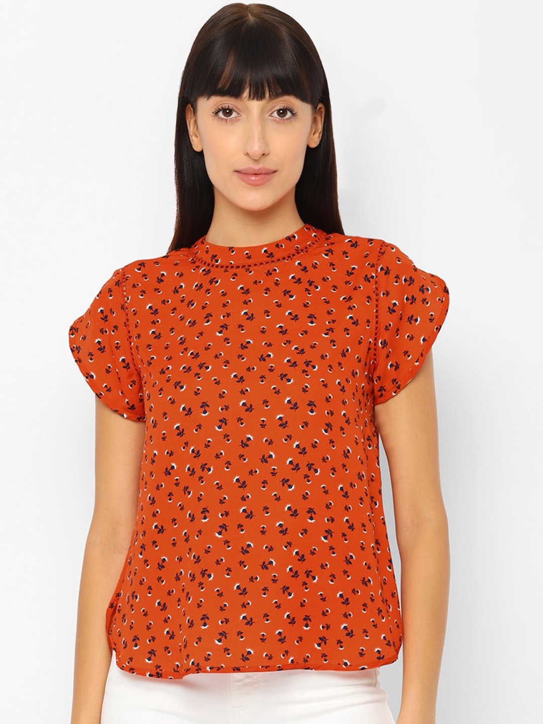 

Allen Solly Woman Women Orange Printed Top