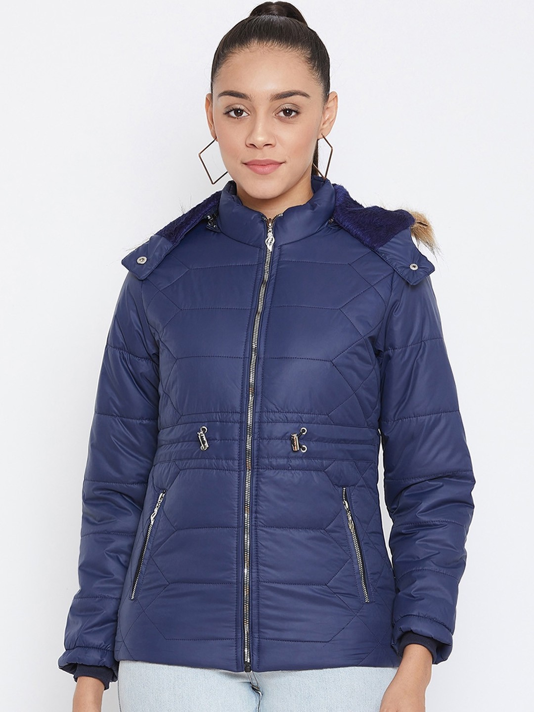 

Spirit Women Blue Solid Windcheater Parka