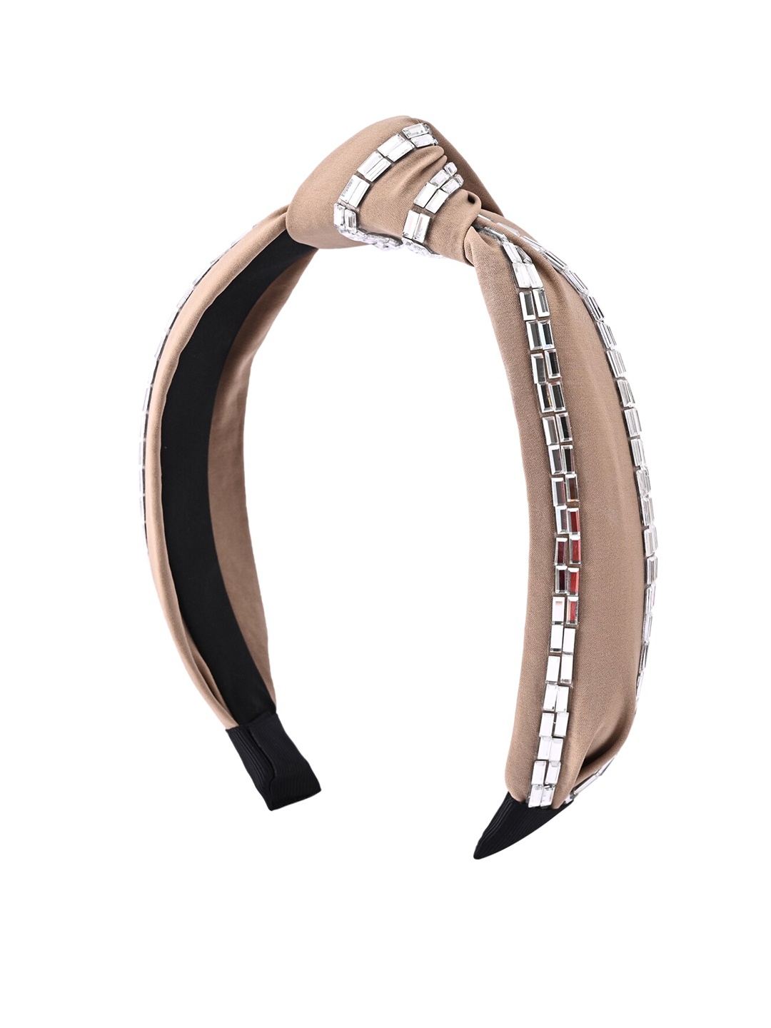 

BuckleUp Women Beige & Silver-Toned Embellished Hairband