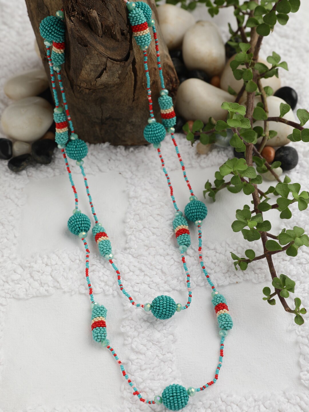 

STREET 9 Blue Beaded Necklace, Turquoise blue