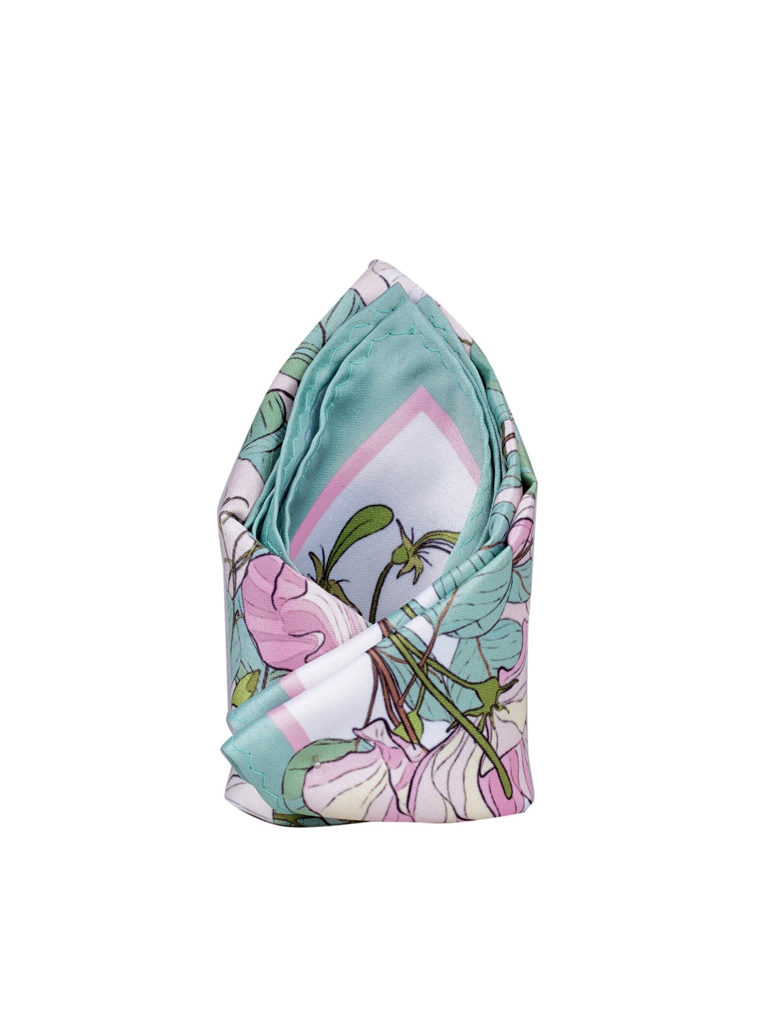 

Tossido Men Green & Pink Printed Pocket Square