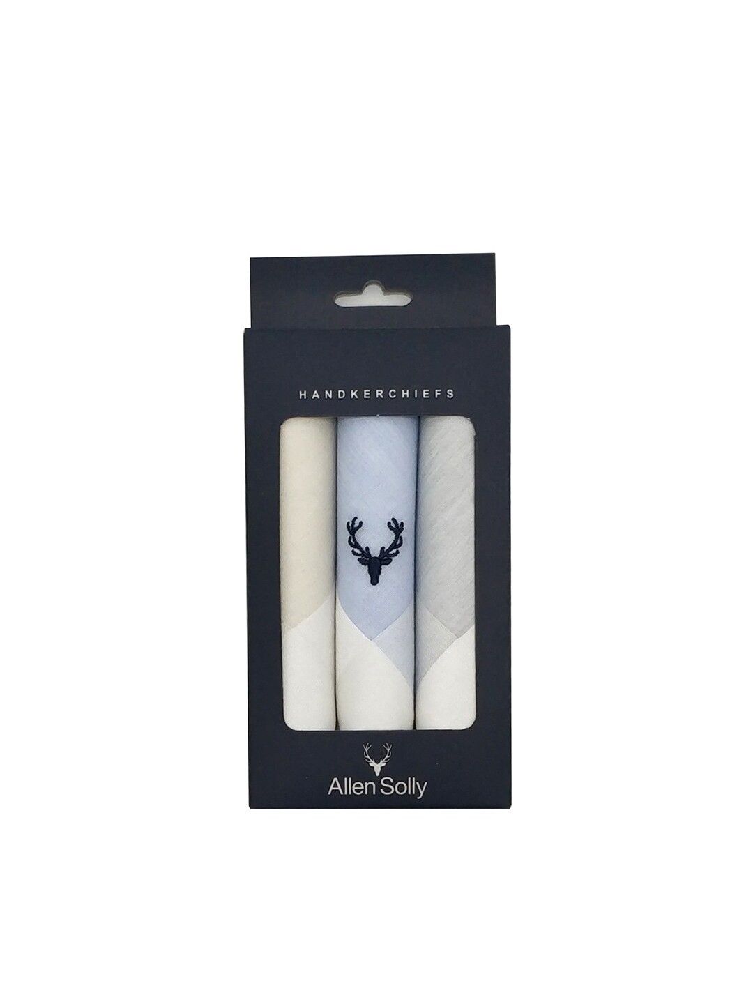

Allen Solly Men Pack of 3 Solid Pure Cotton Handkerchiefs, Blue