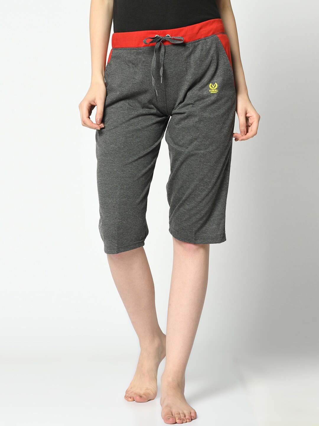 

MACK JONNEY Women Grey Solid Lounge Shorts