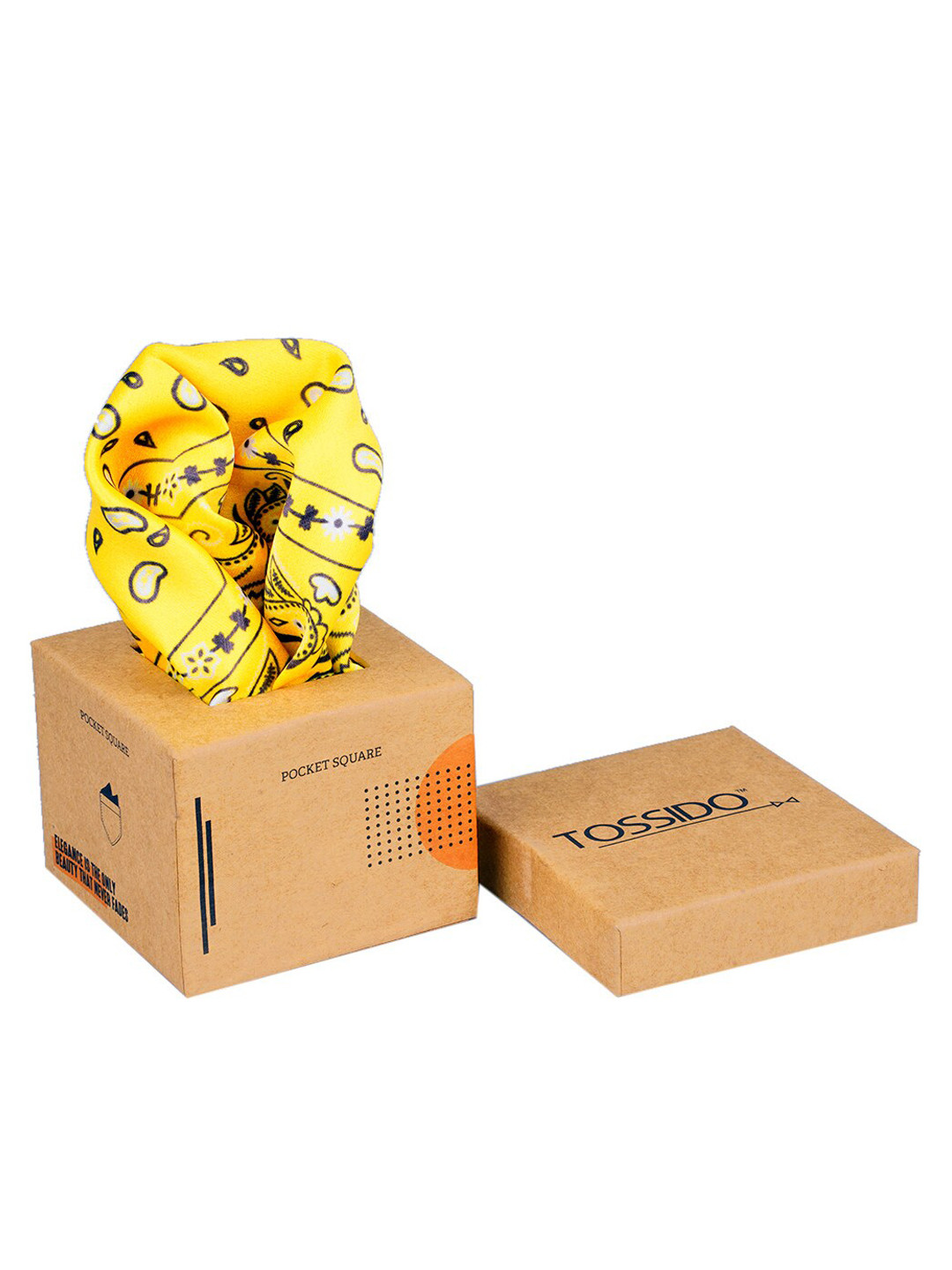 

Tossido Men Yellow Printed Pocket Square