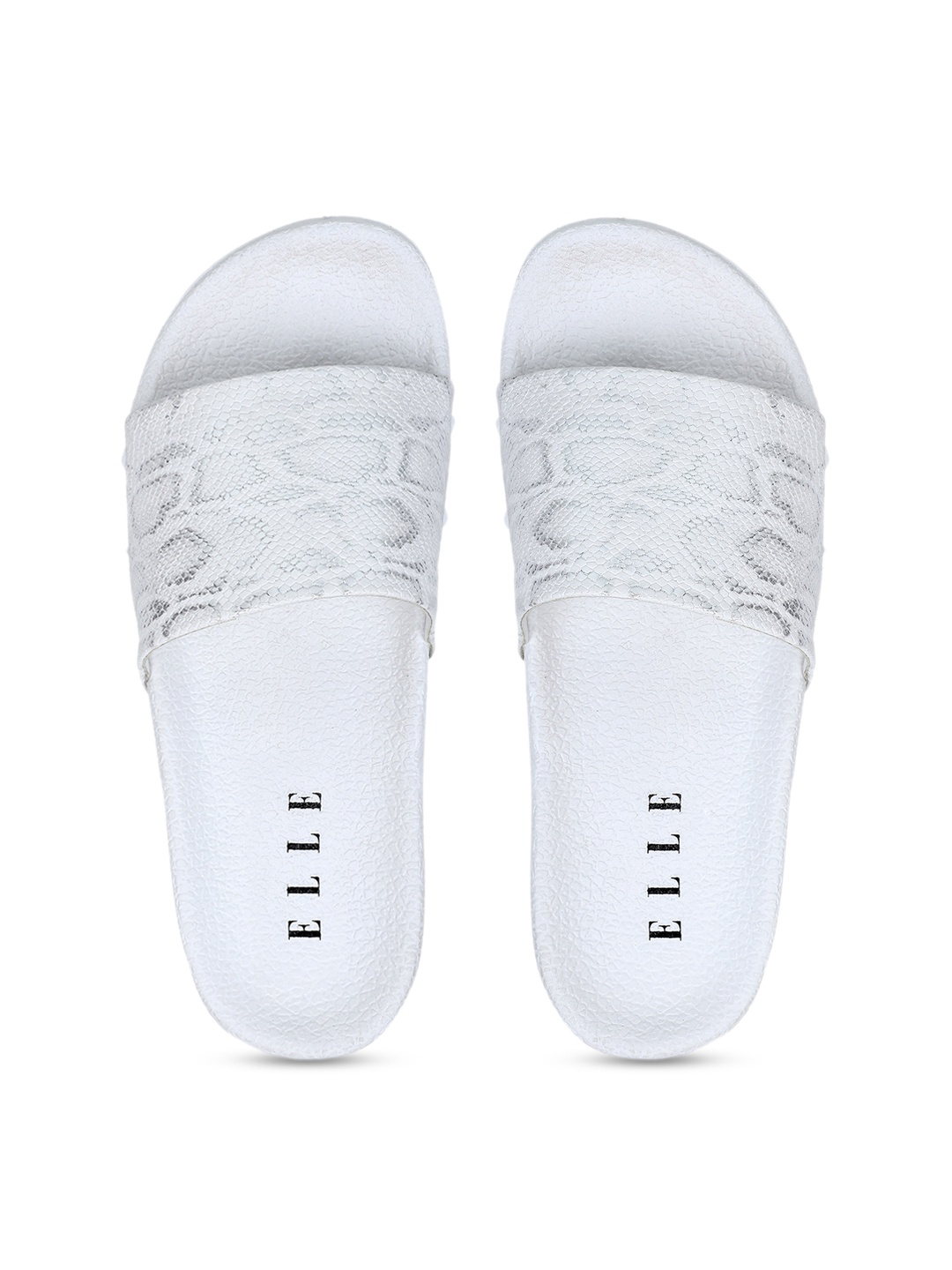 

ELLE Women White Printed Sliders