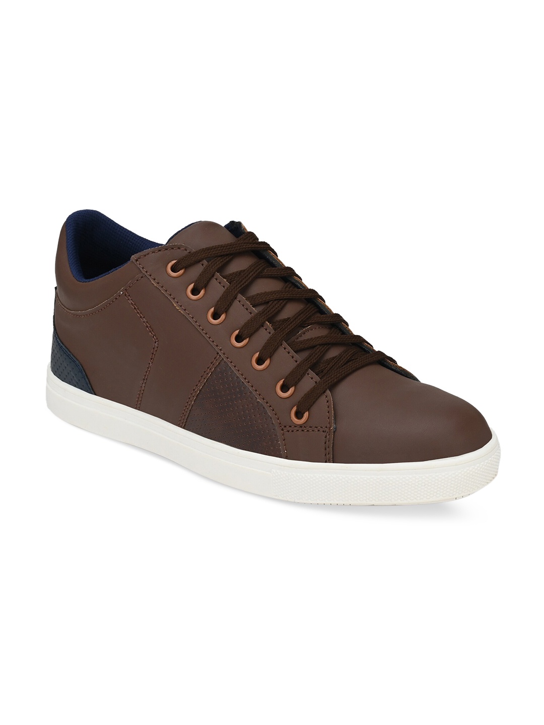 

ELIXIR MAN Men Brown Solid Synthetic Leather Mid-Top Sneakers