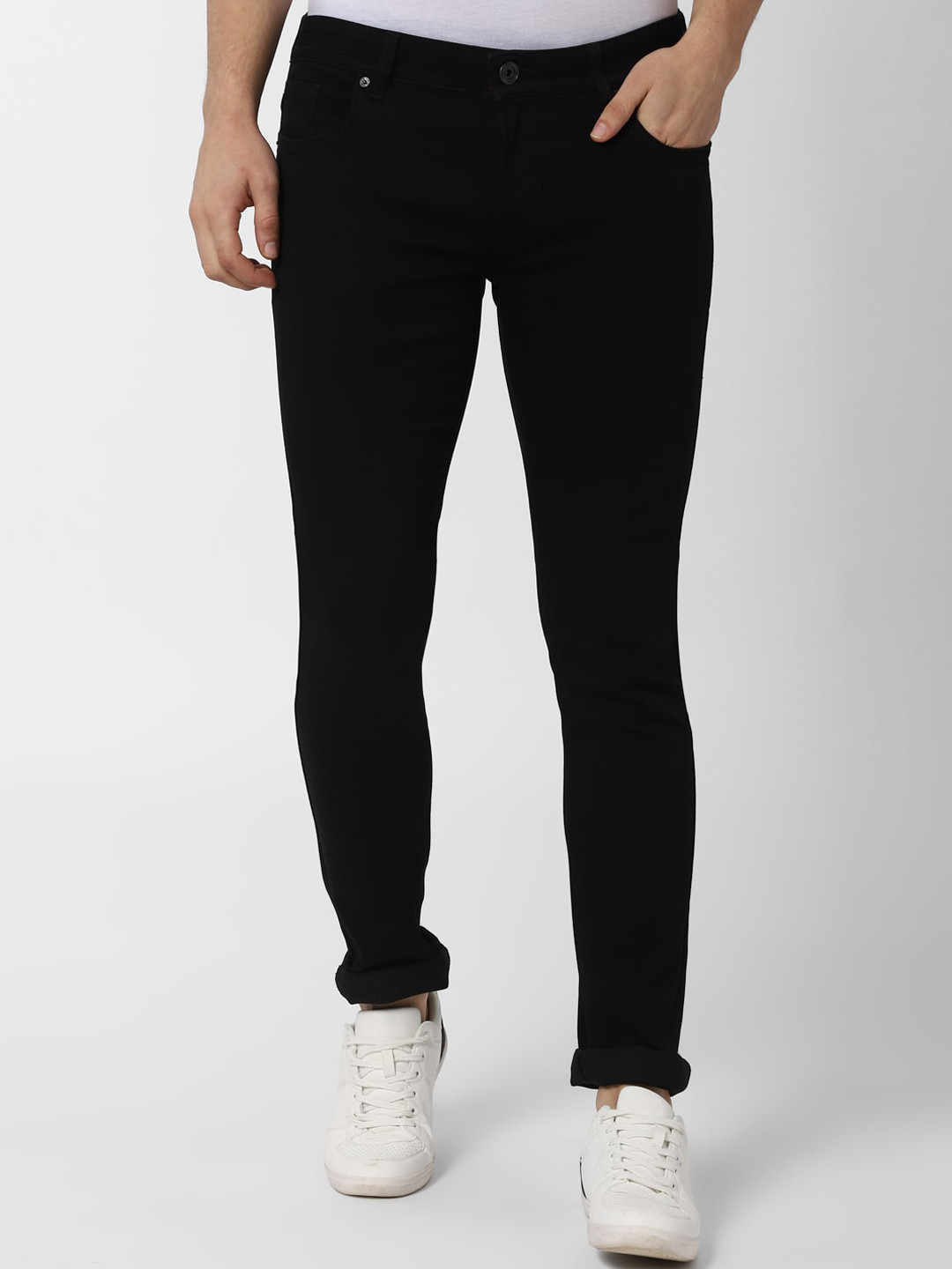 

Peter England Casuals Men Black Skinny Fit Mid-Rise Clean Look Jeans