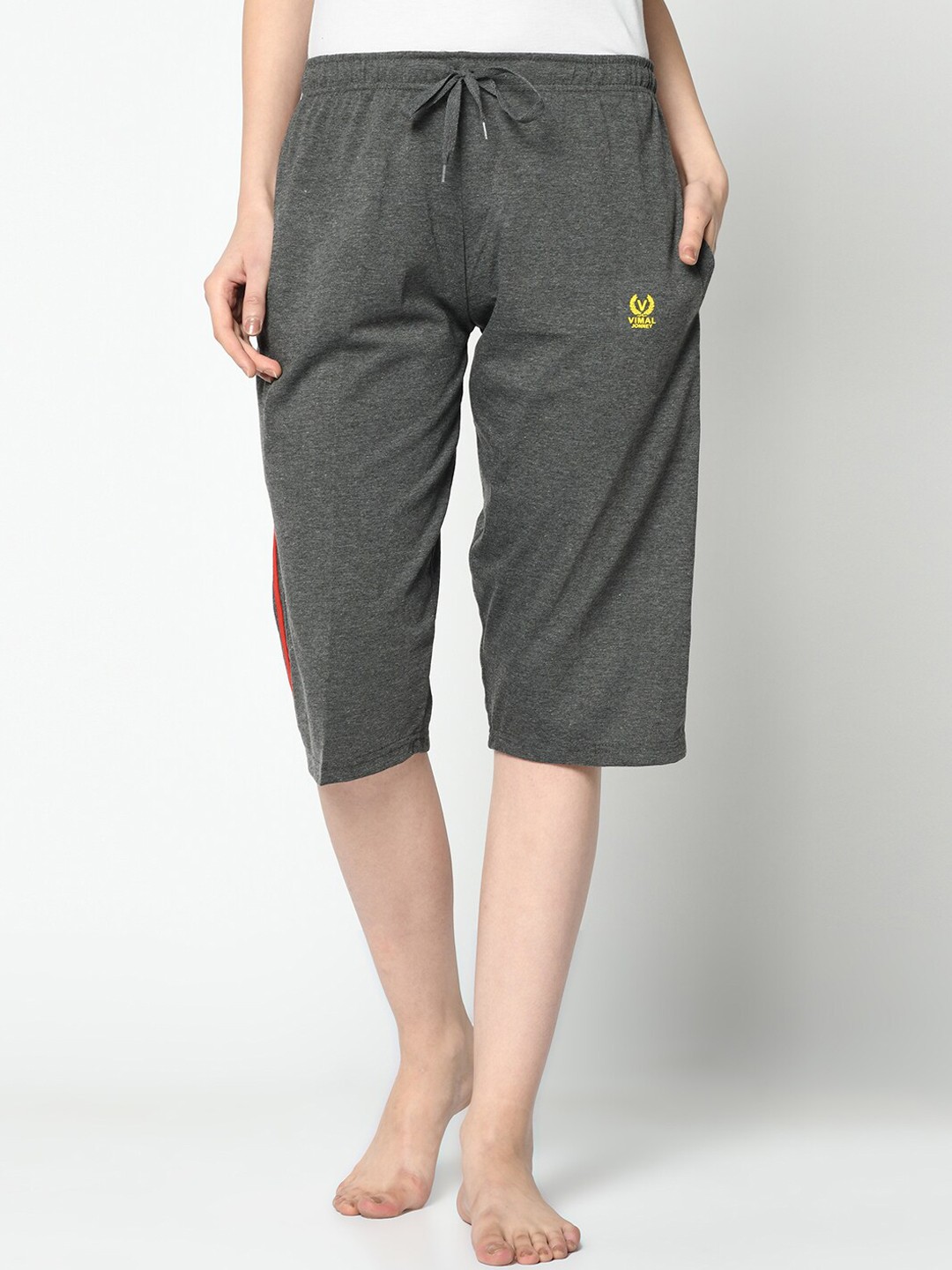 

MACK JONNEY Women Grey Solid Lounge Shorts