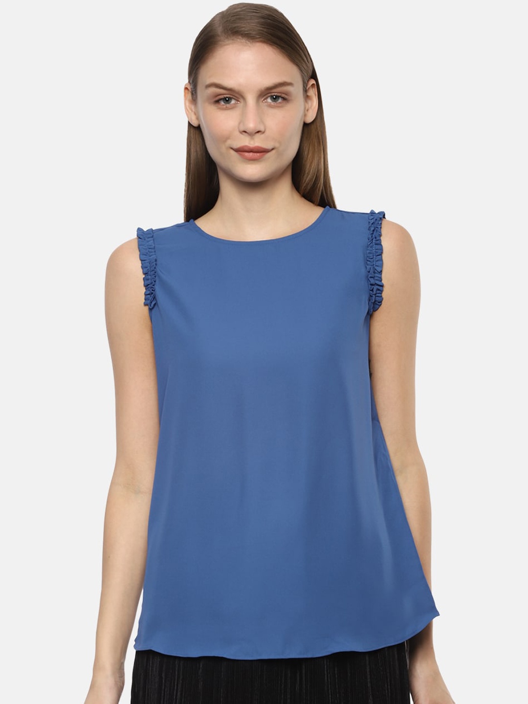 

Van Heusen Woman Women Blue Solid Top