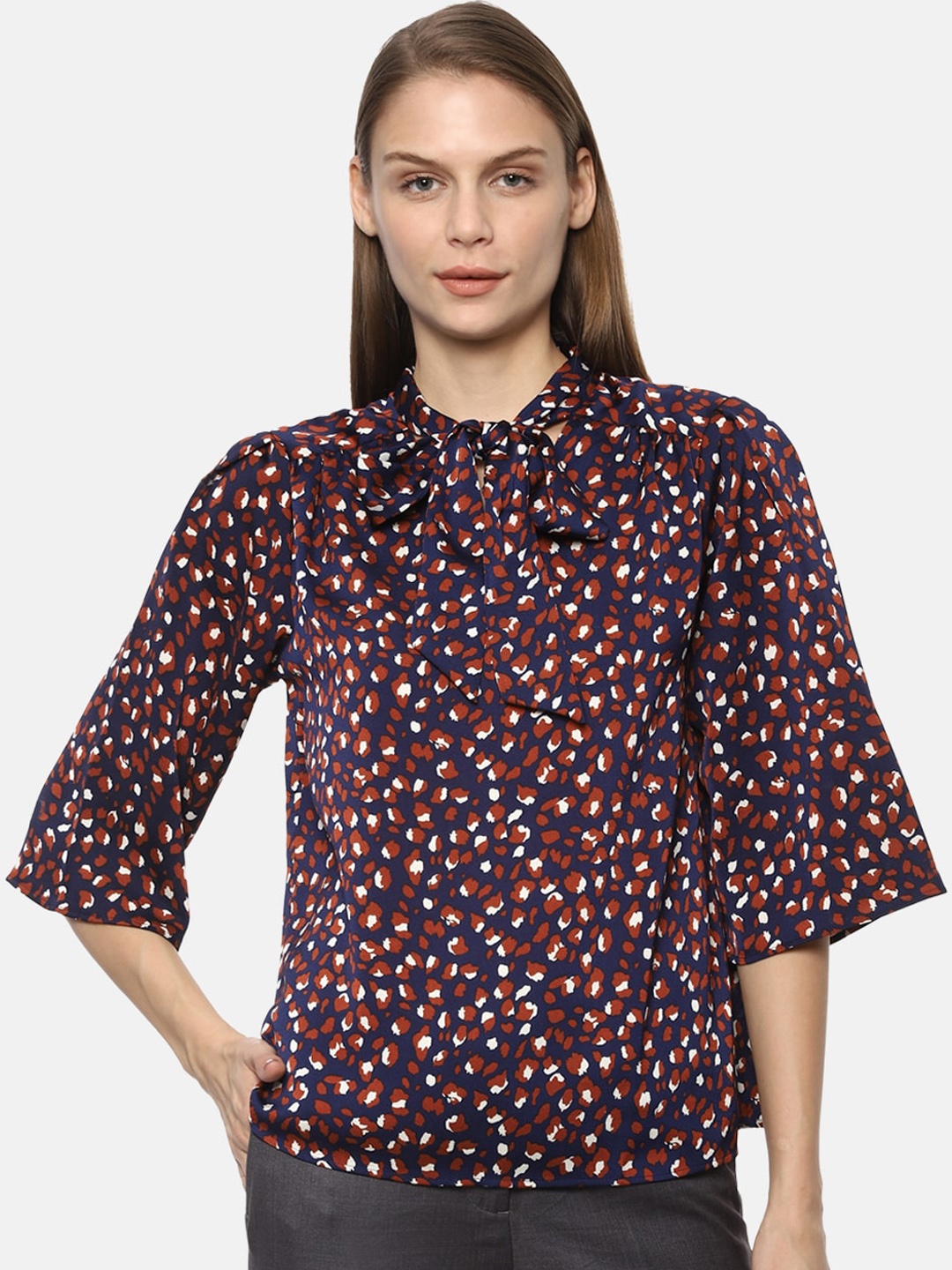 

Van Heusen Woman Women Navy Blue Printed Top