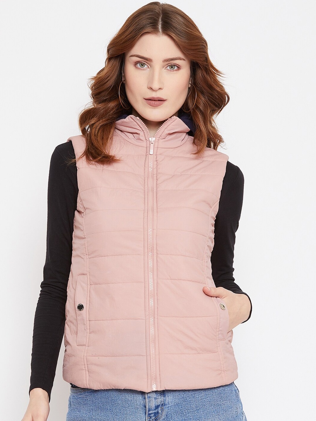 

Octave Women Peach-Coloured Solid Puffer Jacket