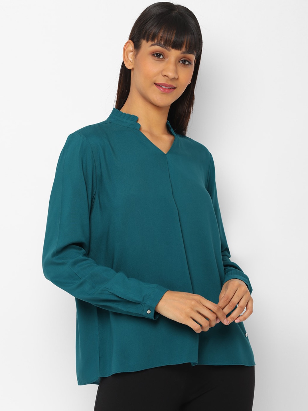 

Allen Solly Woman Women Green Solid Top