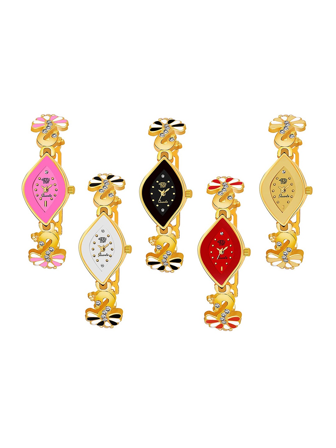 

SWADESI STUFF Girls Set Of 5 Analogue Watch SDS 79-80-81-82-83, Multi