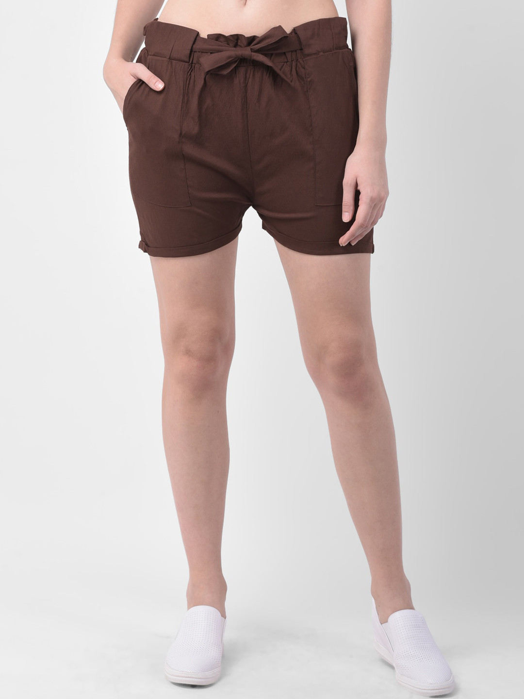 

GRACIT Women Brown Solid Slim Fit Hot Pants