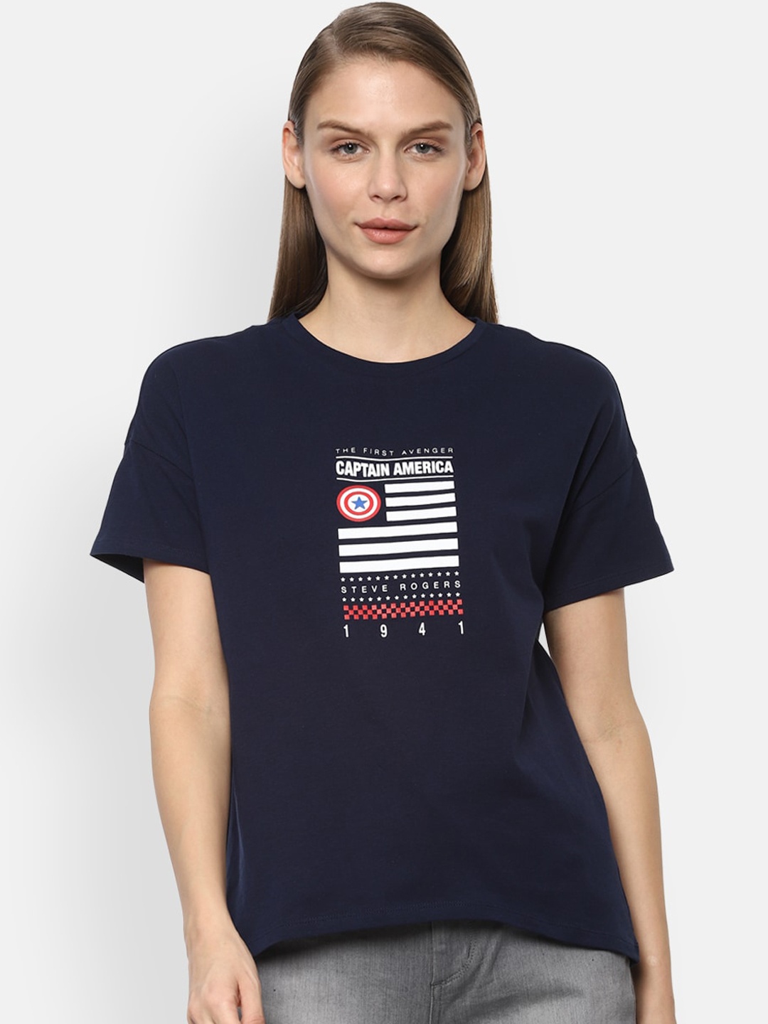 

Van Heusen Woman Navy Blue Printed Top