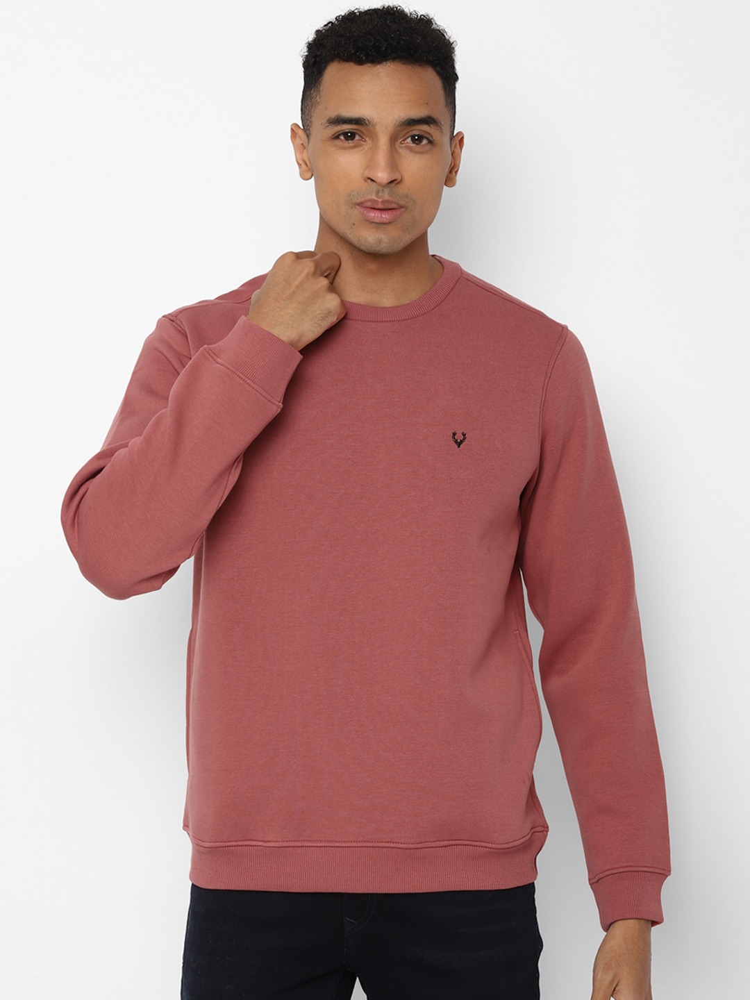 

Allen Solly Men Mauve Self Design Sweatshirt
