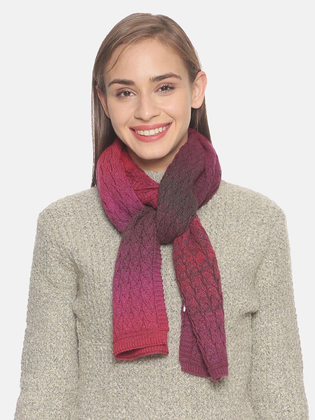 

513 Women Pink Self-Design Mufflers