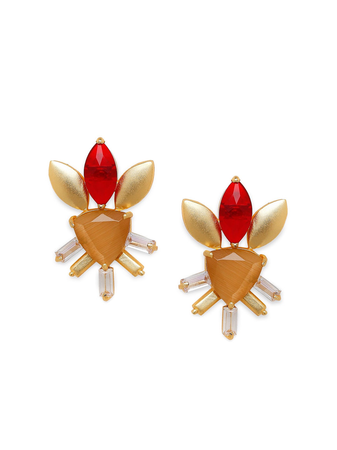 

Moon Dust Gold-Toned Floral Studs