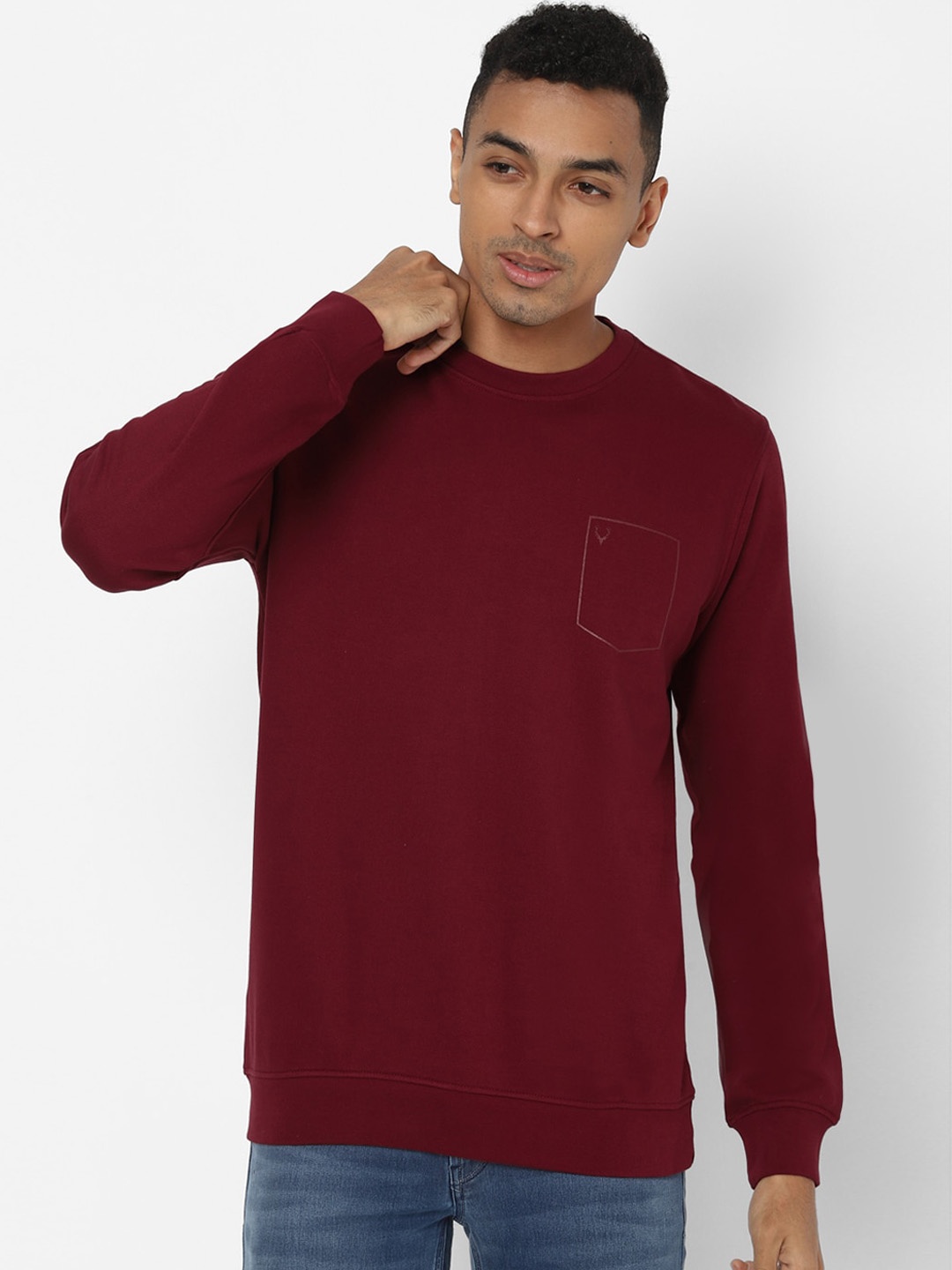 

Allen Solly Sport Men Maroon Solid Sweatshirt
