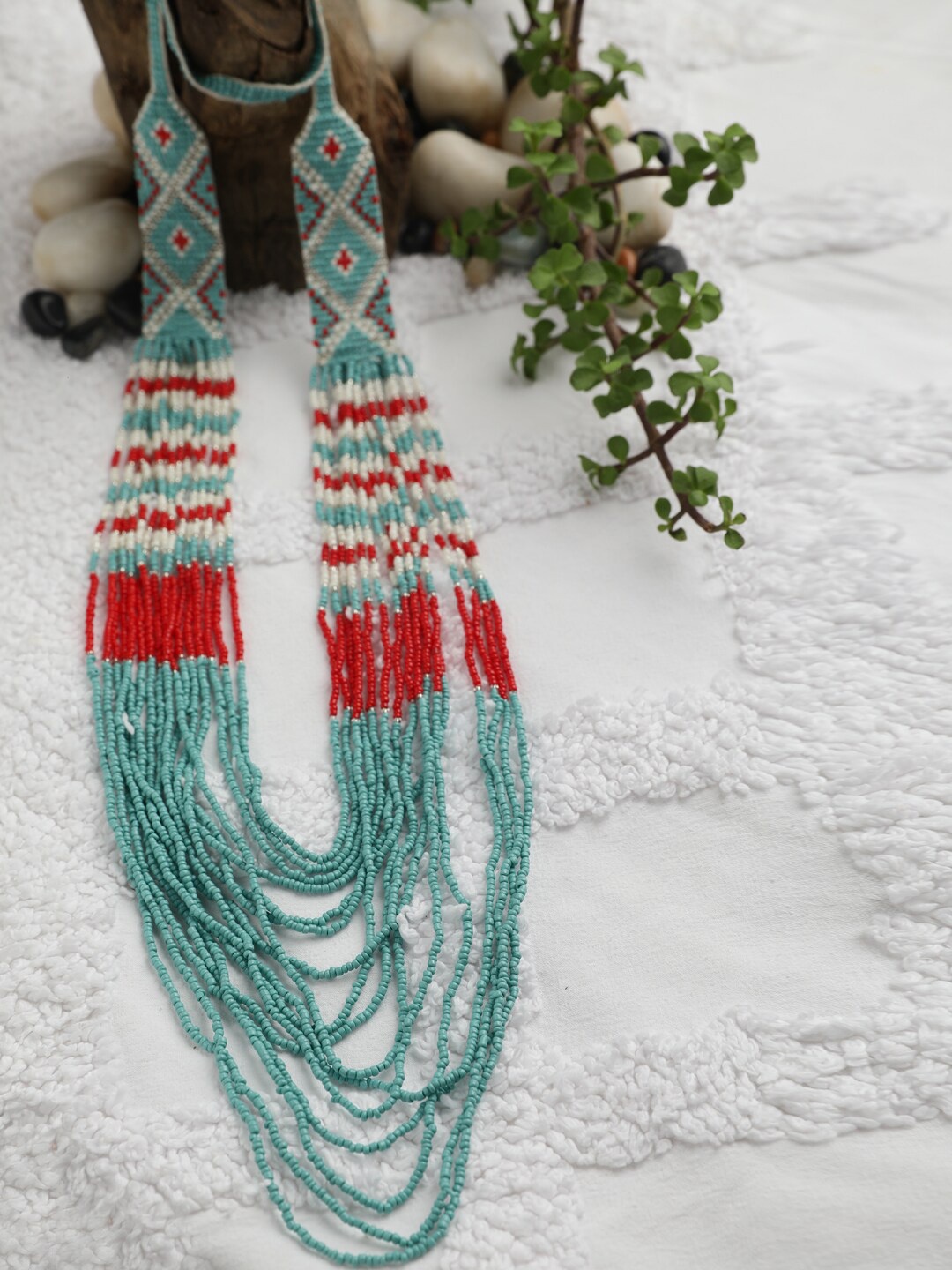 

STREET 9 Blue Beaded Fall Necklace