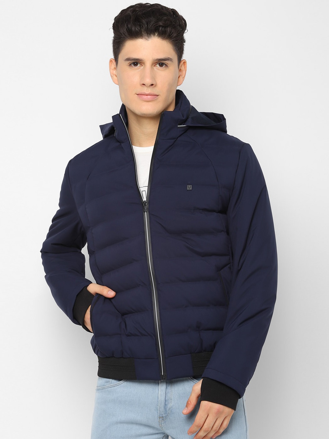 

Allen Solly Men Navy Blue Solid Padded Jacket