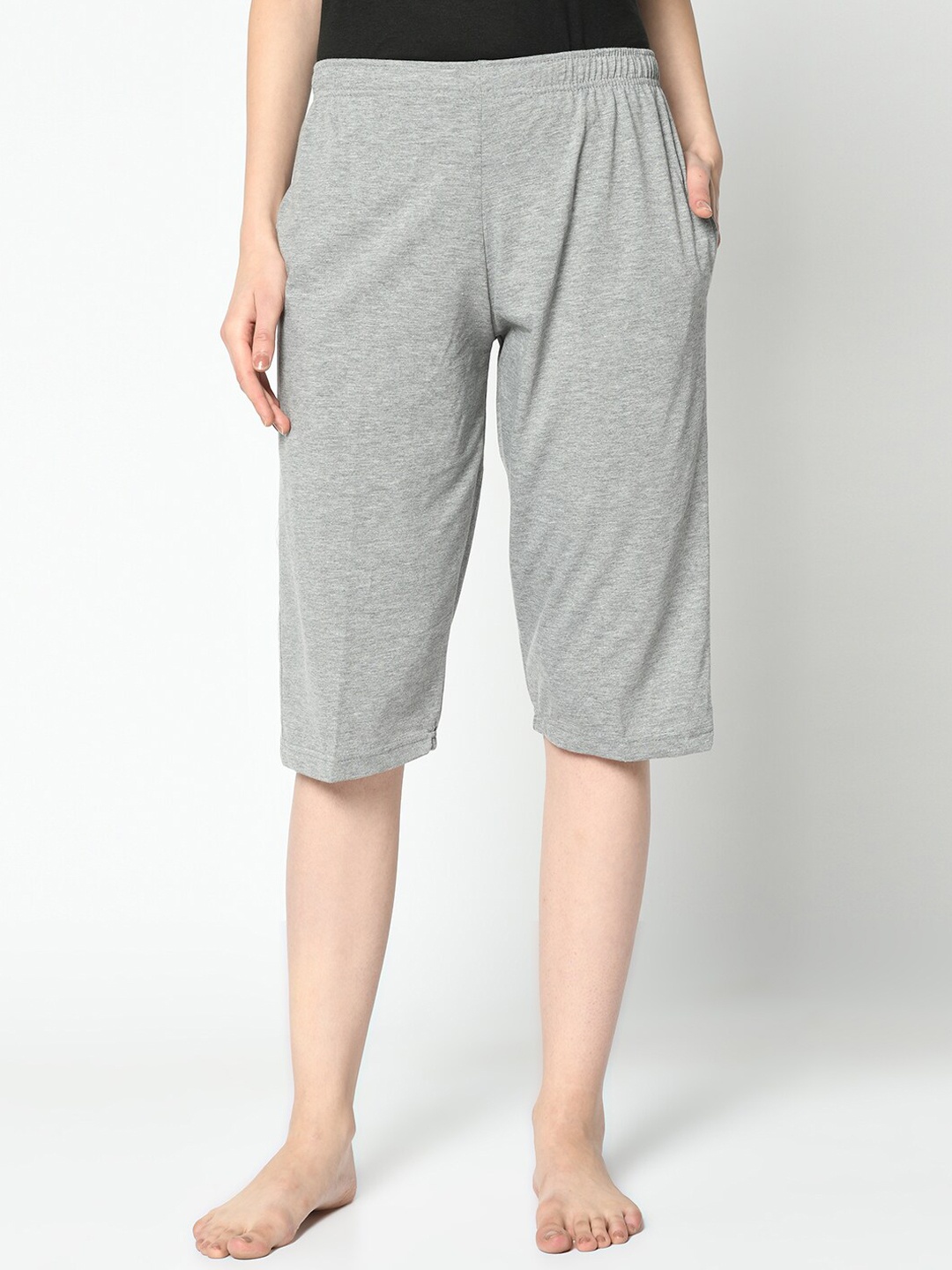 

MACK JONNEY Women Grey Solid Lounge Shorts