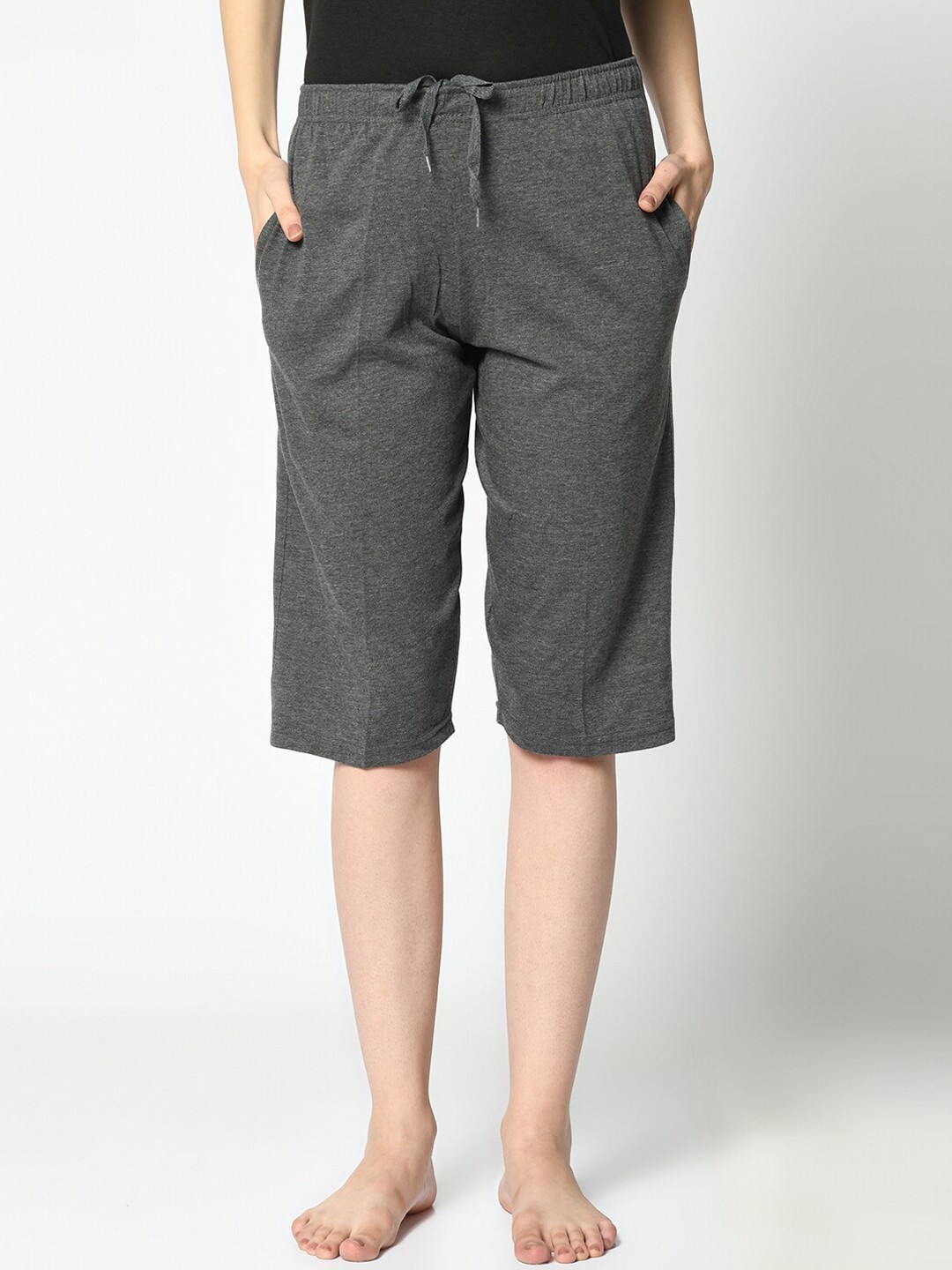 

MACK JONNEY Women Grey Solid Lounge Shorts